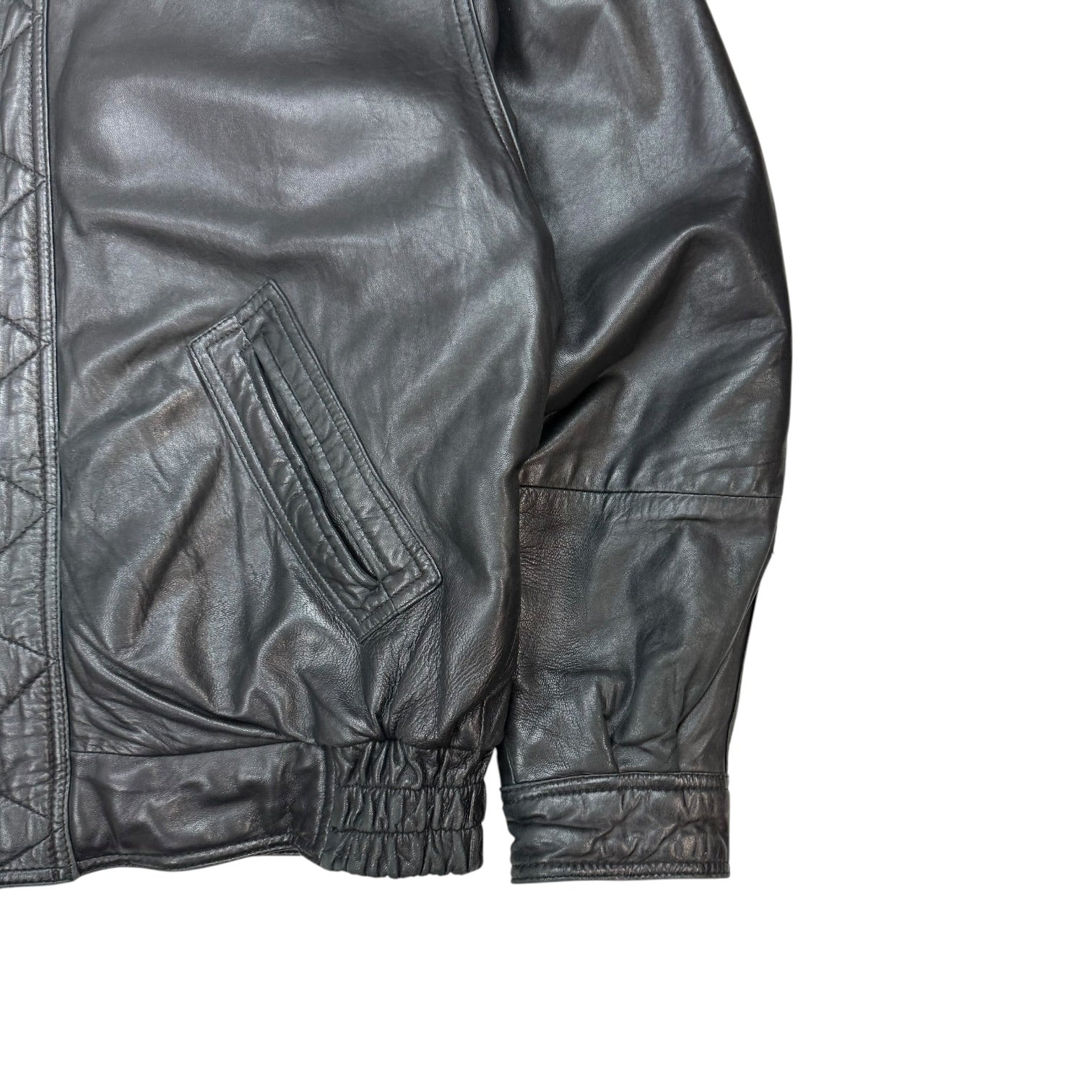 Vintage Danier Leather Bomber Jacket Black