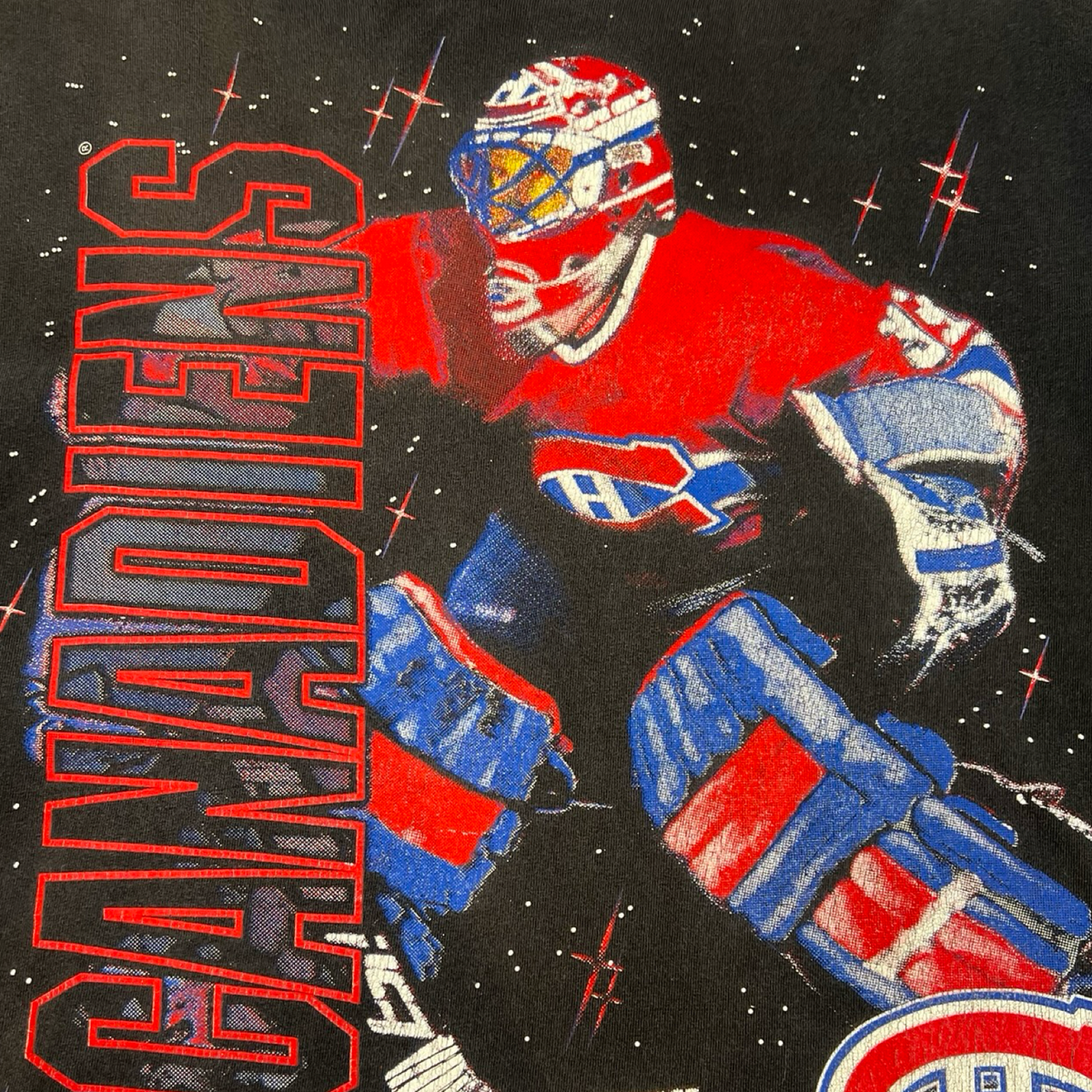 Vintage 1990 Bulletin Athletic Montreal Canadiens All Over Print T-Shirt