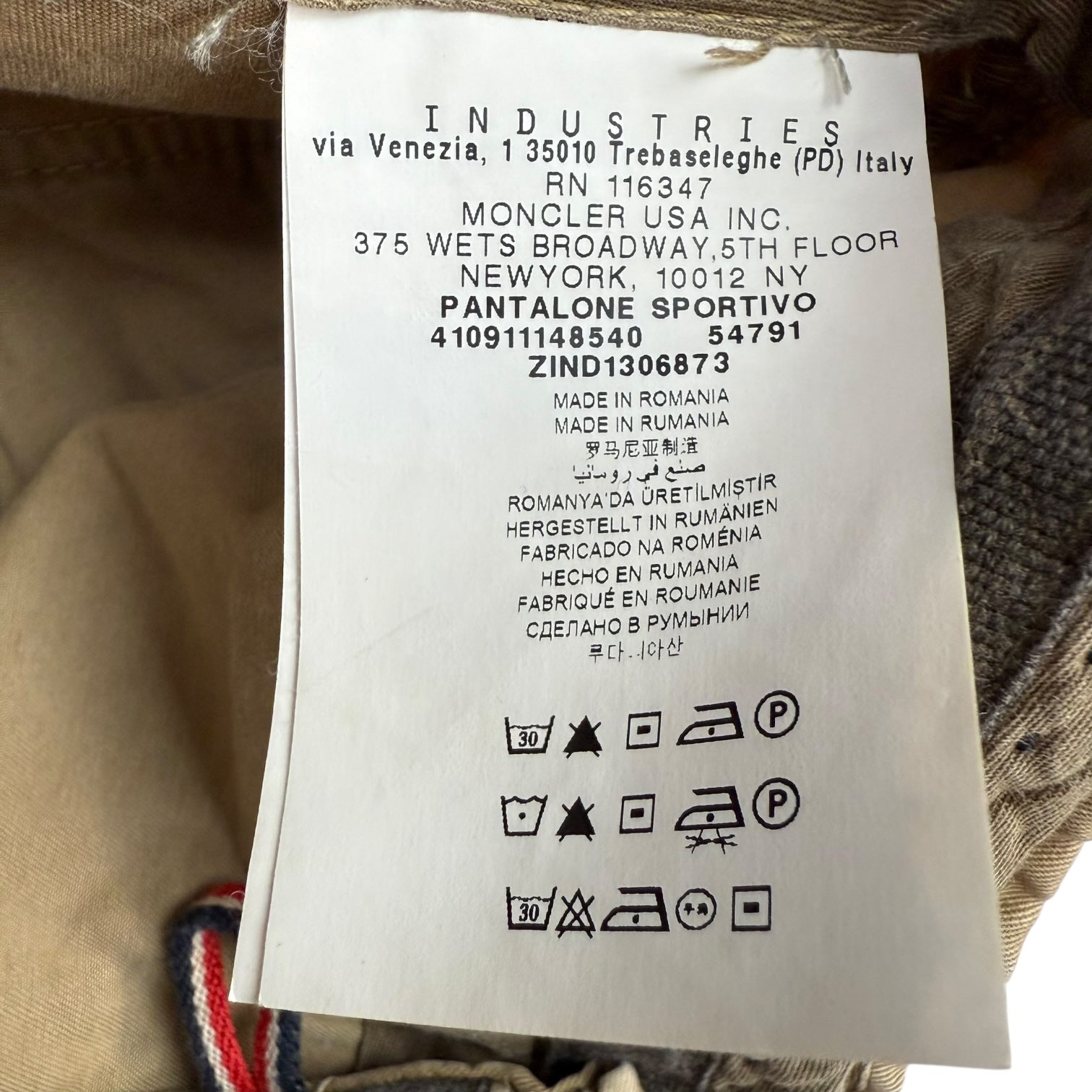 Vintage Moncler Sport Pants Dark Tan