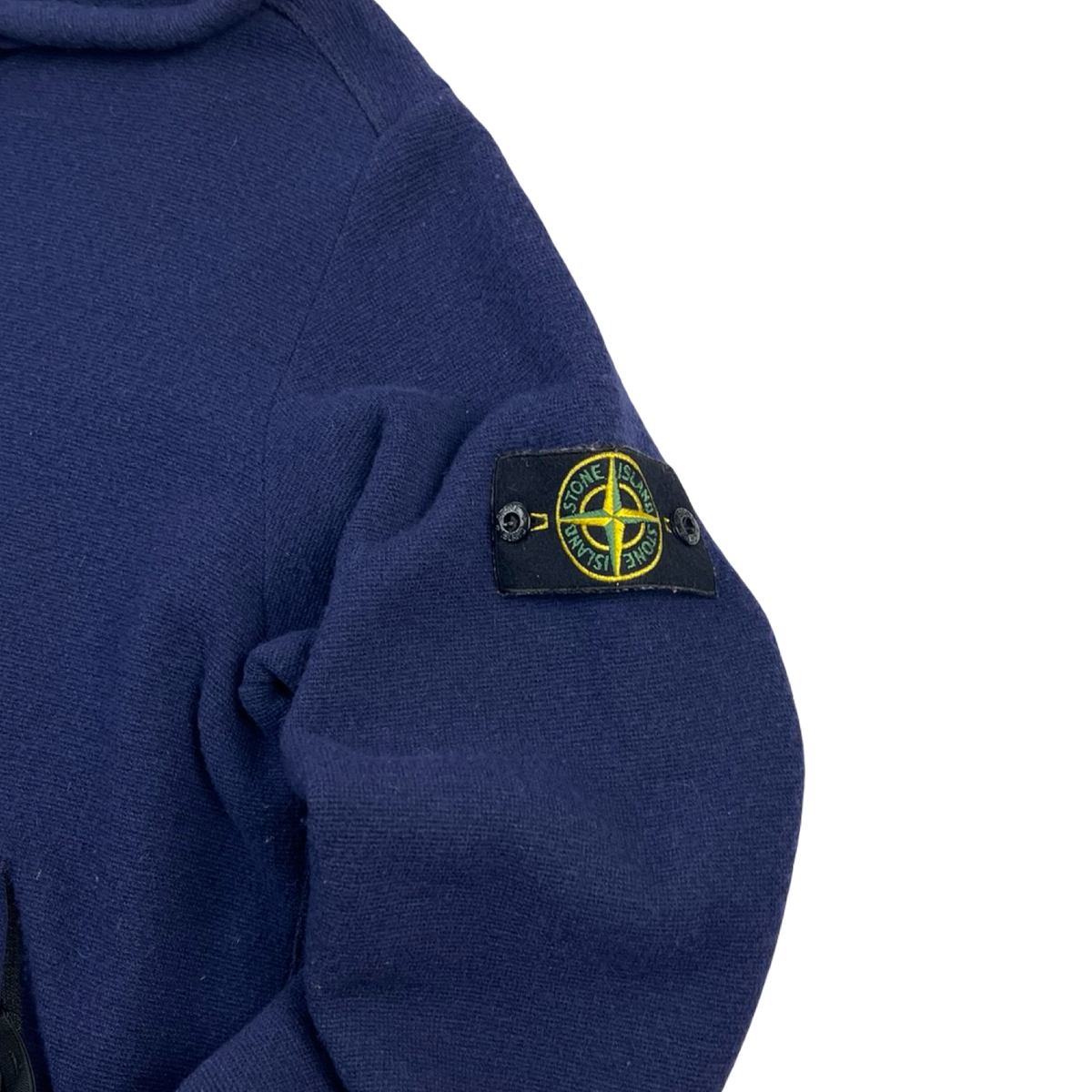 Stone Island Compass Badge Wool Hoodie Navy