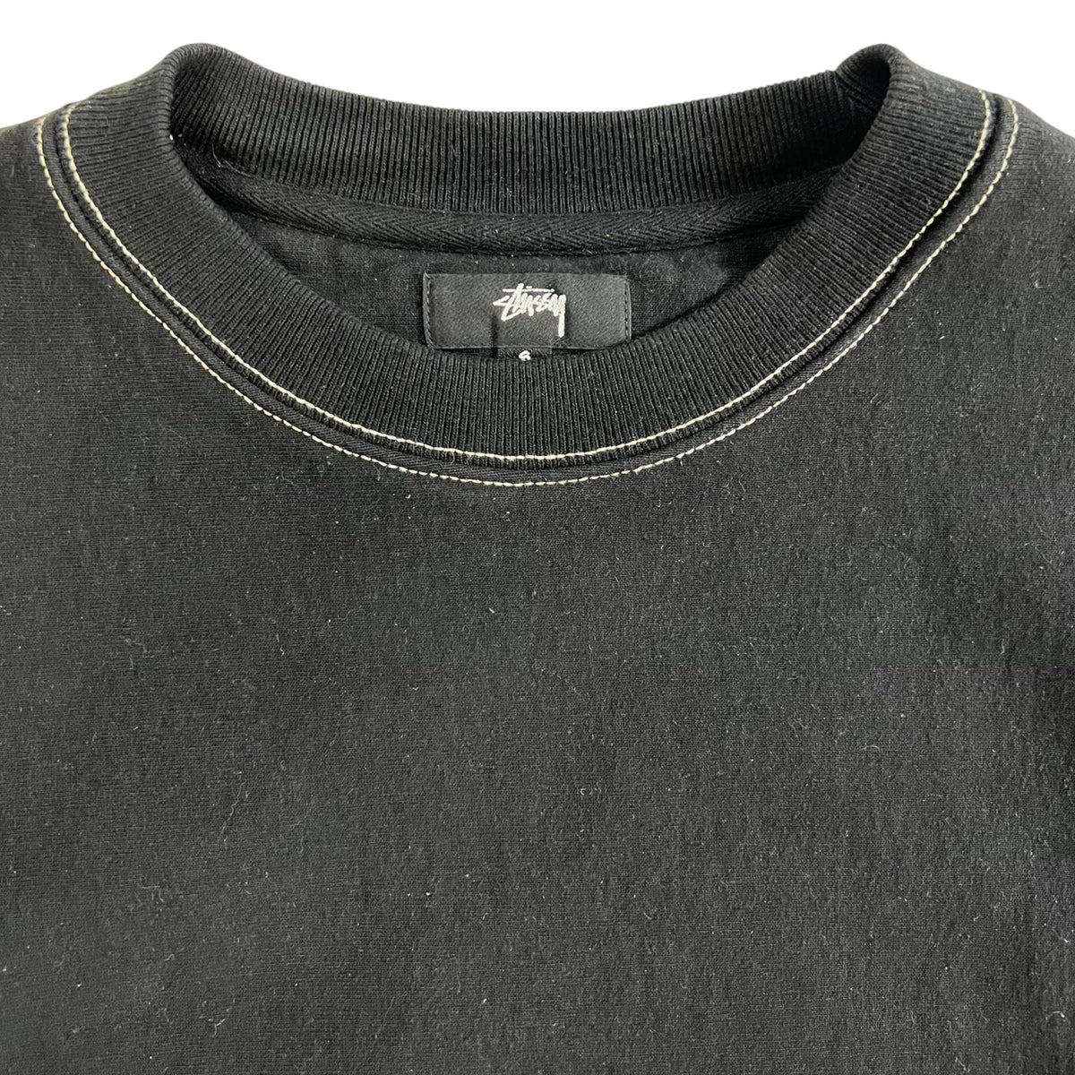 Stussy Contrast Stitch Label Crew Sweatshirt Black