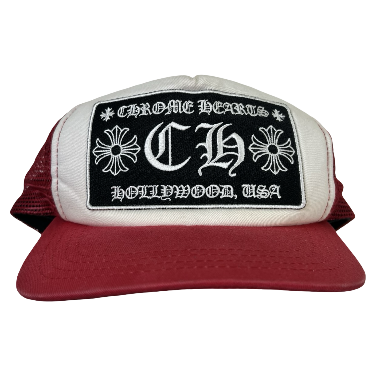 Chrome Hearts CH Hollywood Trucker Hat Red/White