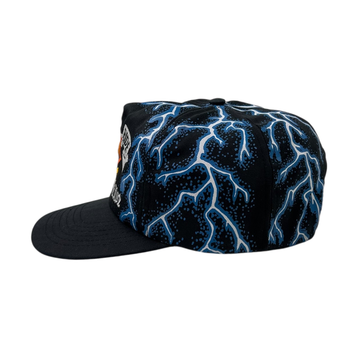 Live to Ride Ride to Live Lightning Print Motorcycle Hat Black