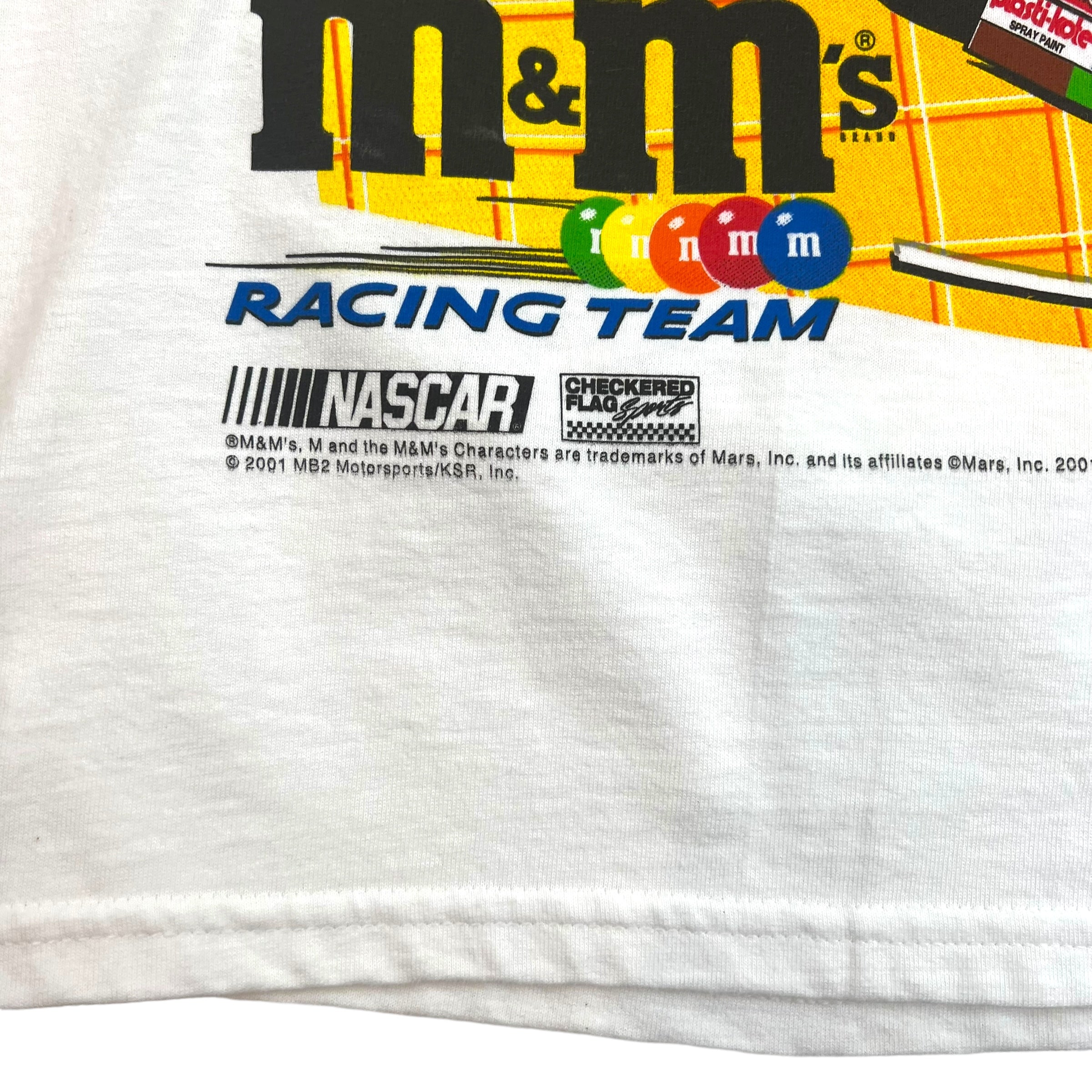 2001 NASCAR Ken Schrader M&M’s Tee White