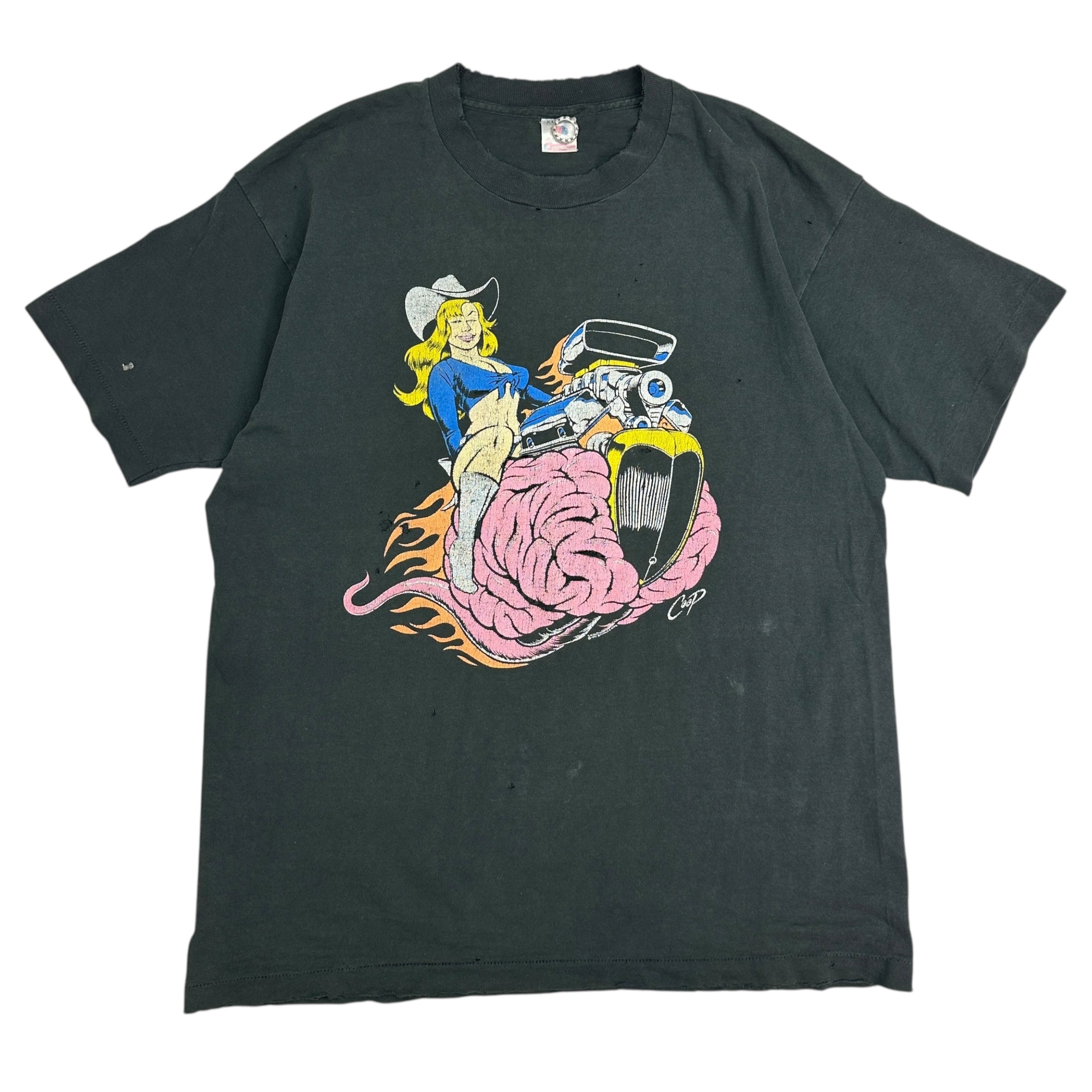 1993 Butthole Surfers Coop Art Cowboy Tee Black