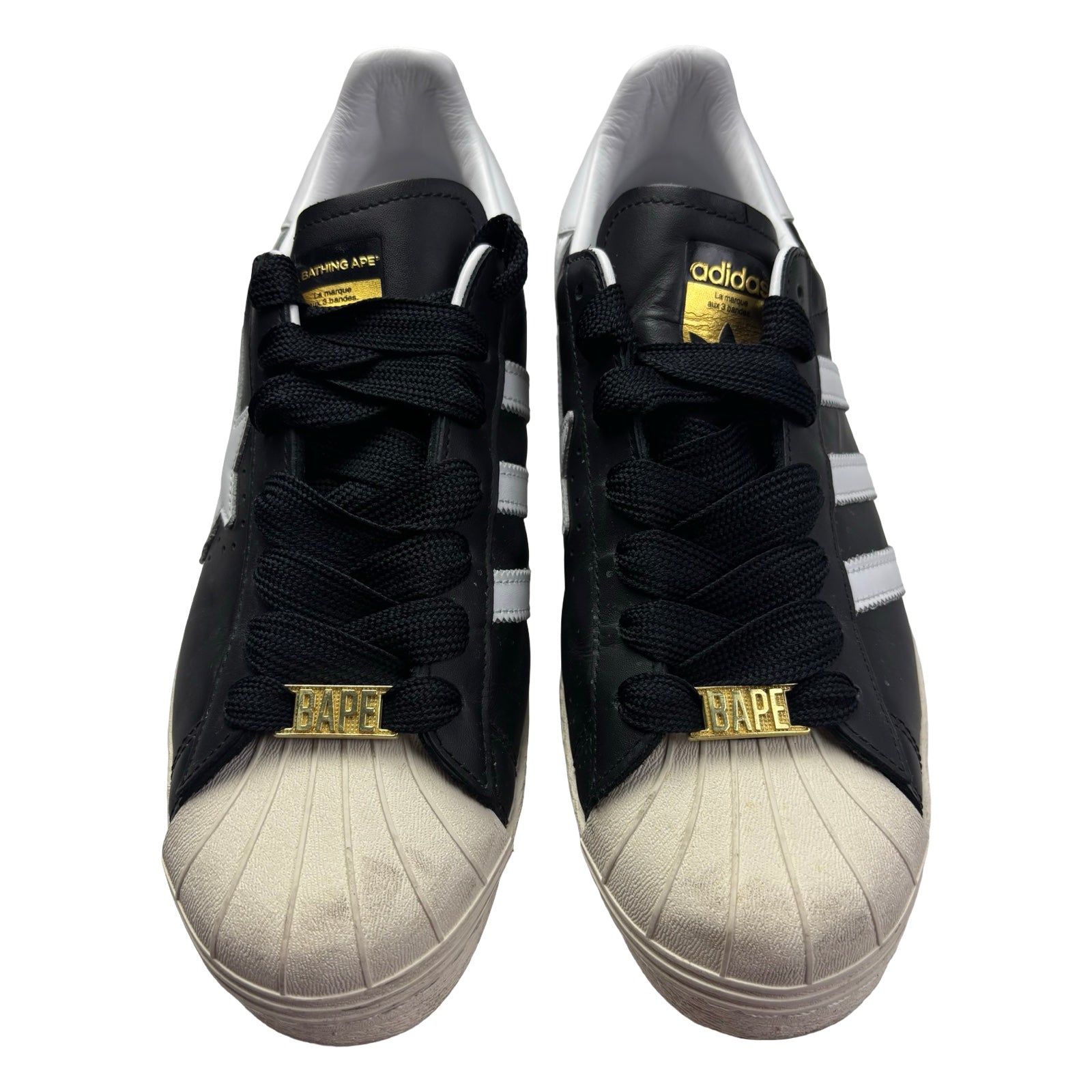 Bape x Adidas Superstar 80s Black White Gold (2022) (Used)