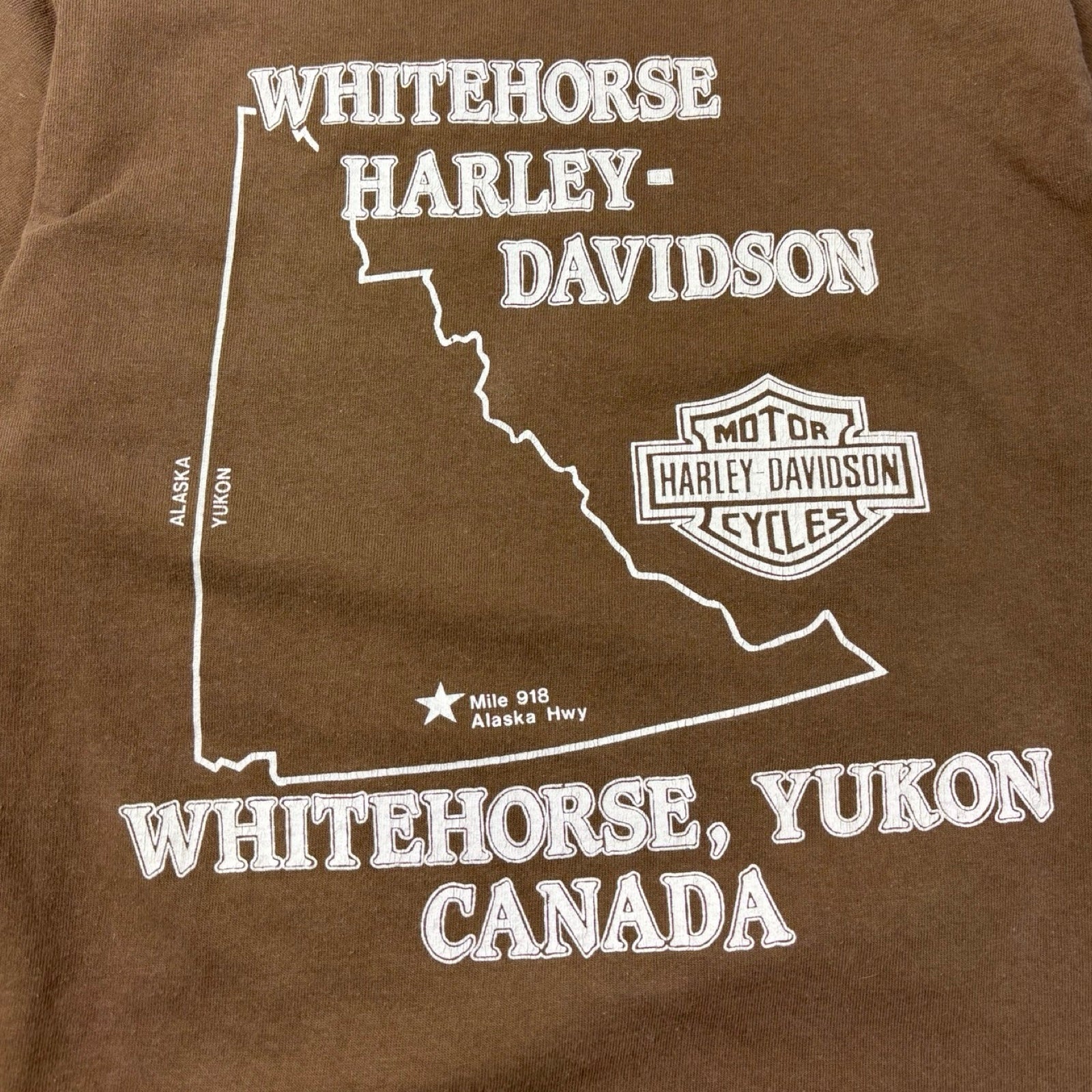 1991 Harley Davidson 3D Emblem Yukon T-Shirt Brown