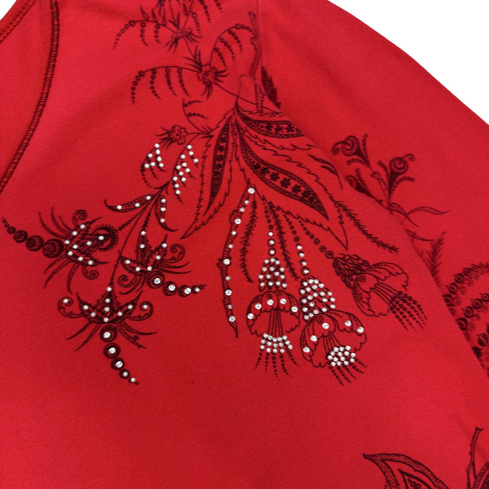 (W) Vintage Jess & Jane Floral Shirt Red