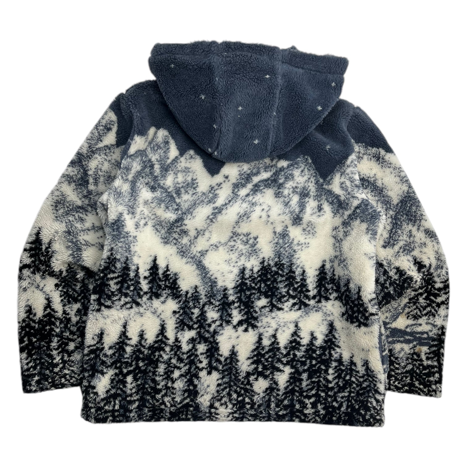 Vintage Winter Cabin Nature Hooded Fleece