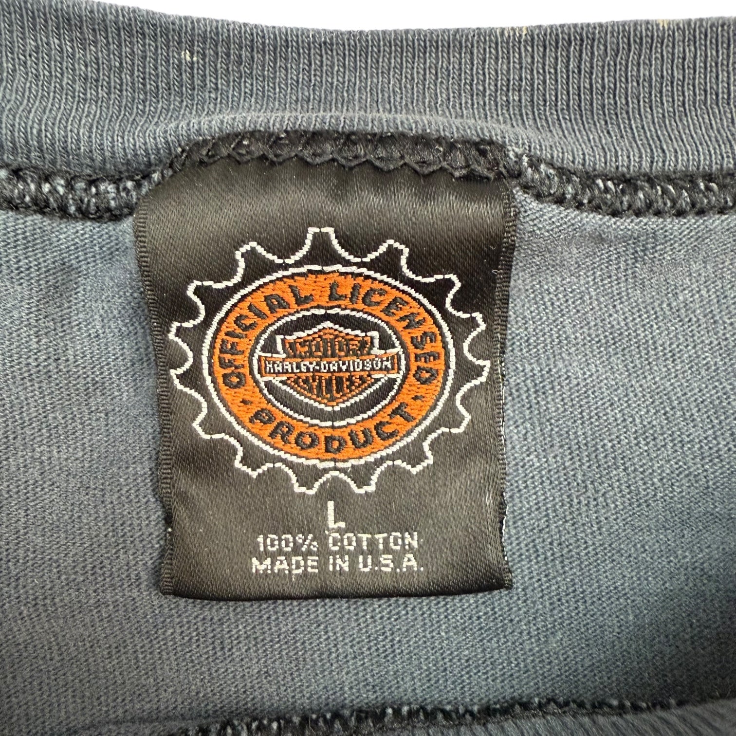 Harley Davidson Engine Tee Faded Blue