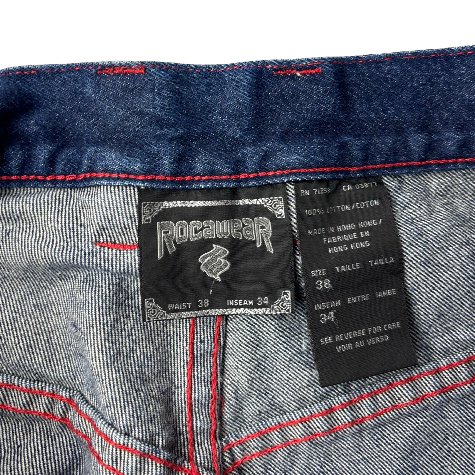 Vintage Y2K Rocawear Contrast Stitch Denim Deep Indigo