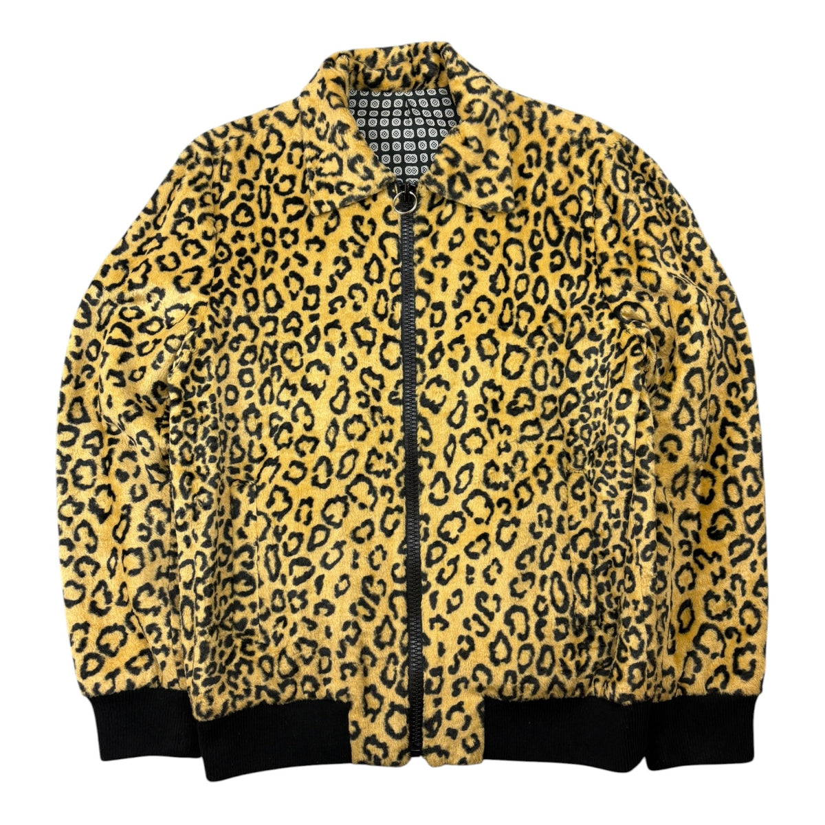 Number (N)ine Leopard Print Fleece Zip Up Bomber Jacket Brown