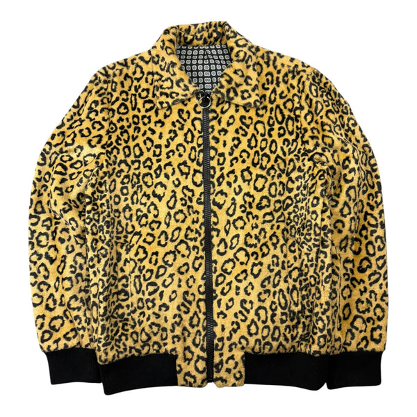 Number (N)ine Leopard Print Fleece Zip Up Bomber Jacket Brown