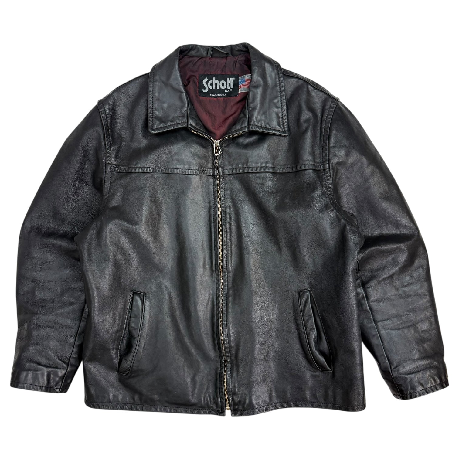 Vintage Schott NYC Leather Jacket Black