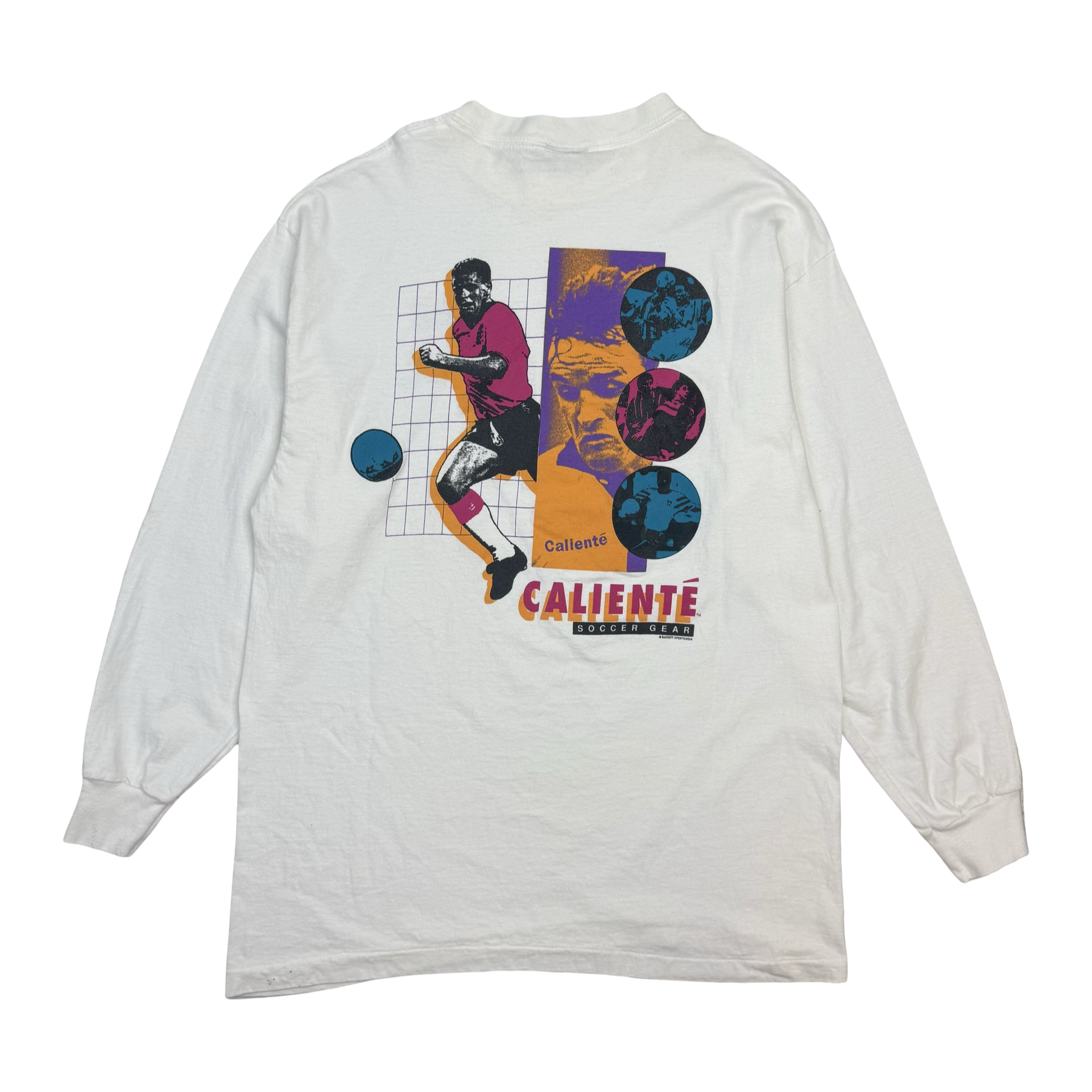 Vintage Calienté Soccer Gear L/S Tee White