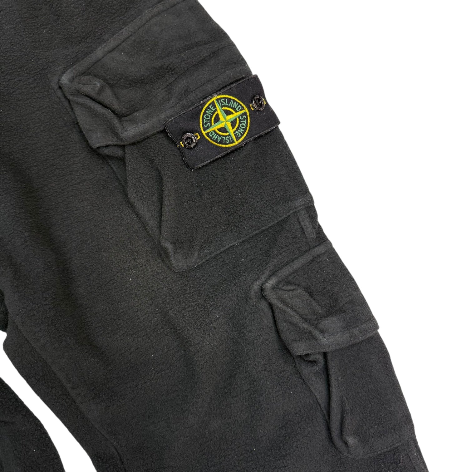 Stone Island Cotton Fleece Cargo Sweatpants Black