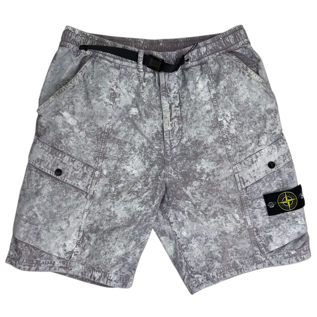 Stone Island Pigment Tela Paracadute Belted Bermuda Shorts Grey