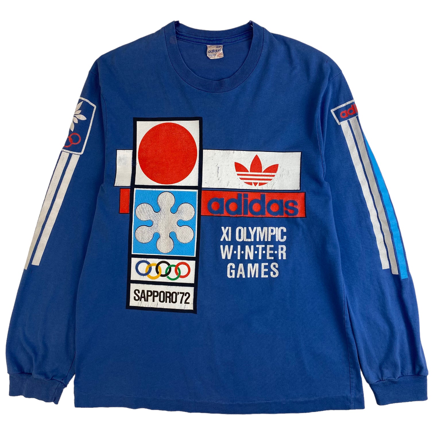 1972 Adidas Sapporo Winter Games Long Sleeve T-Shirt - Blue