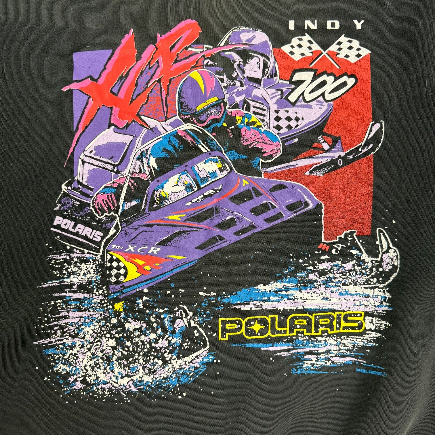 Vintage Polaris Indy 700 Race Crewneck Black