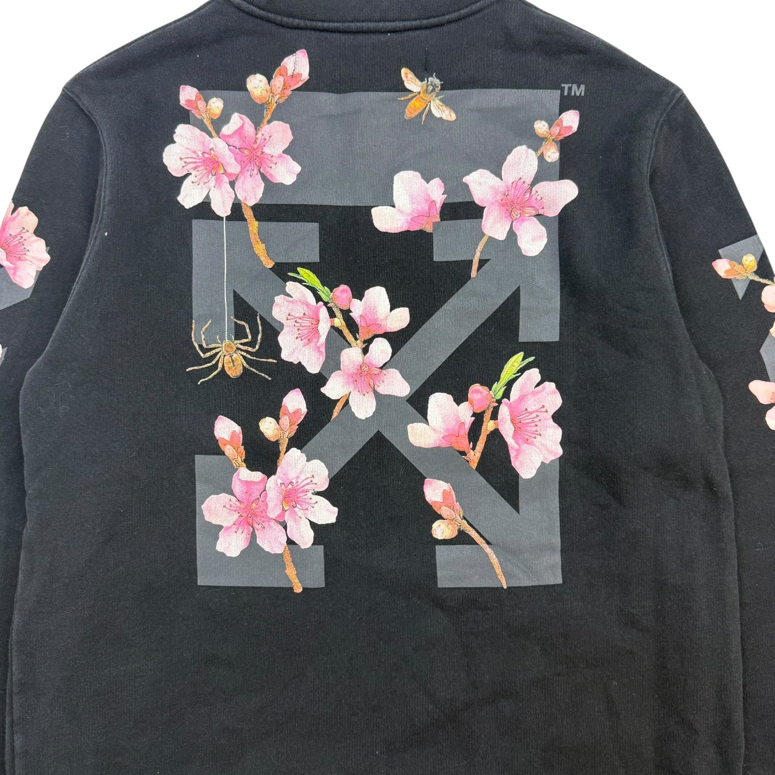 Off-White Global Warming Cherry Blossom Crewneck Black