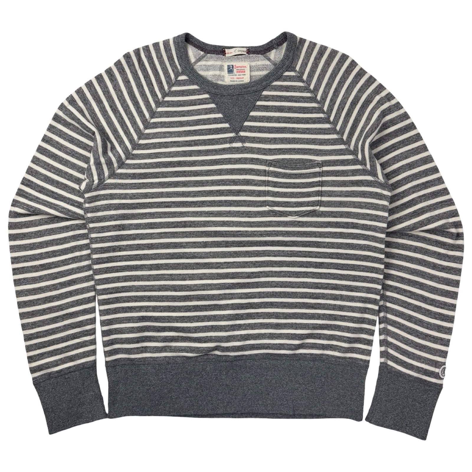 Todd Snyder x Champion Stripe Pocket Sweatshirt Grey Heather