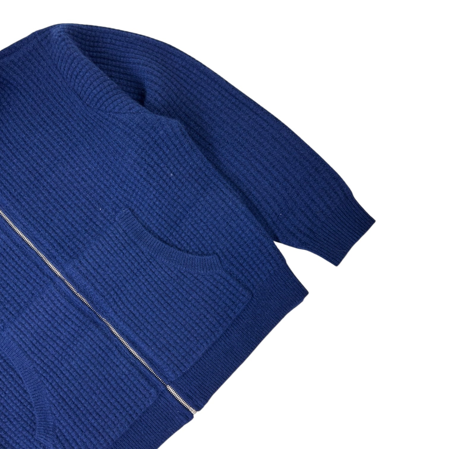 Stussy Waffle Cashmere Zip Up Hoodie Navy