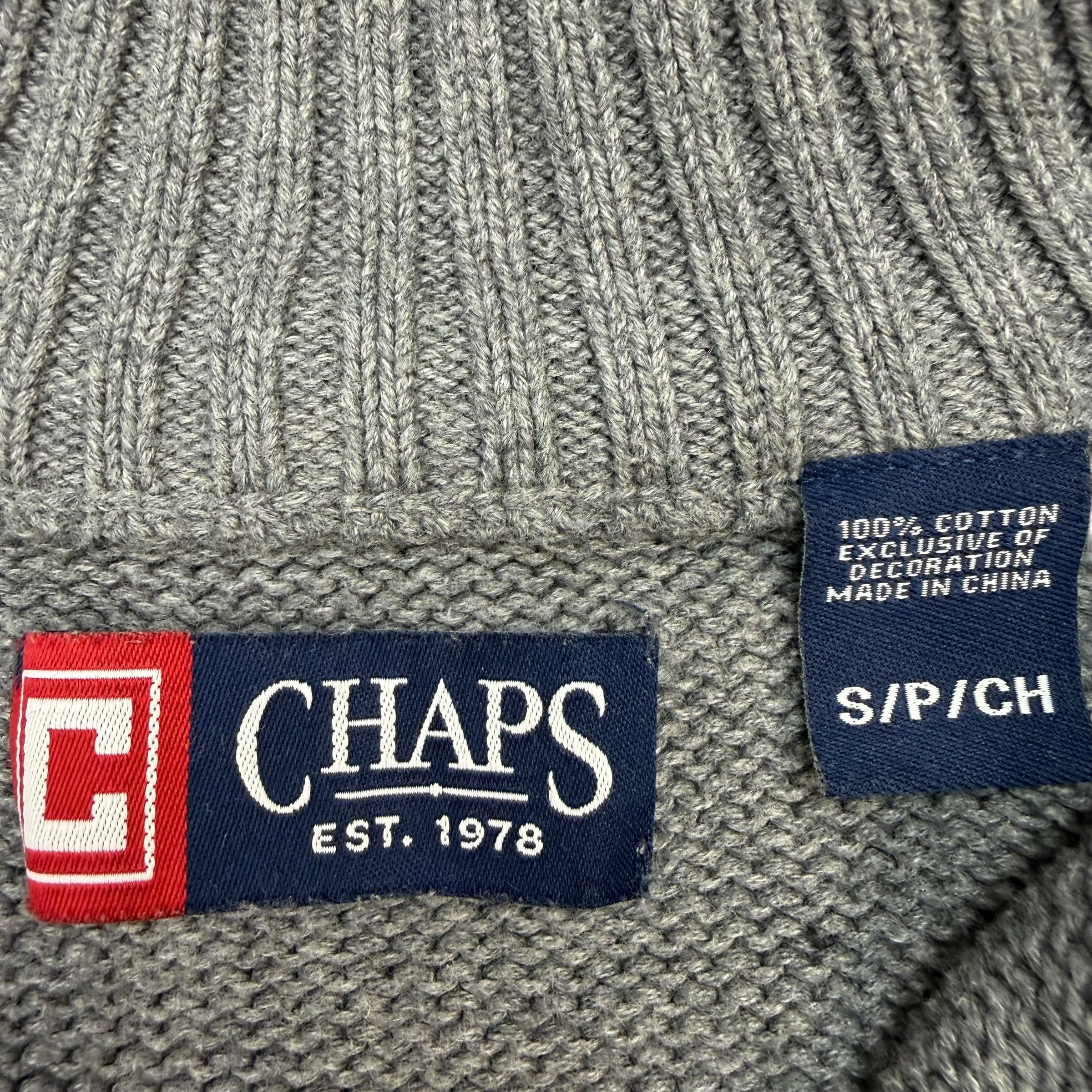 Vintage Chaps Quarter Zip Sweater Grey