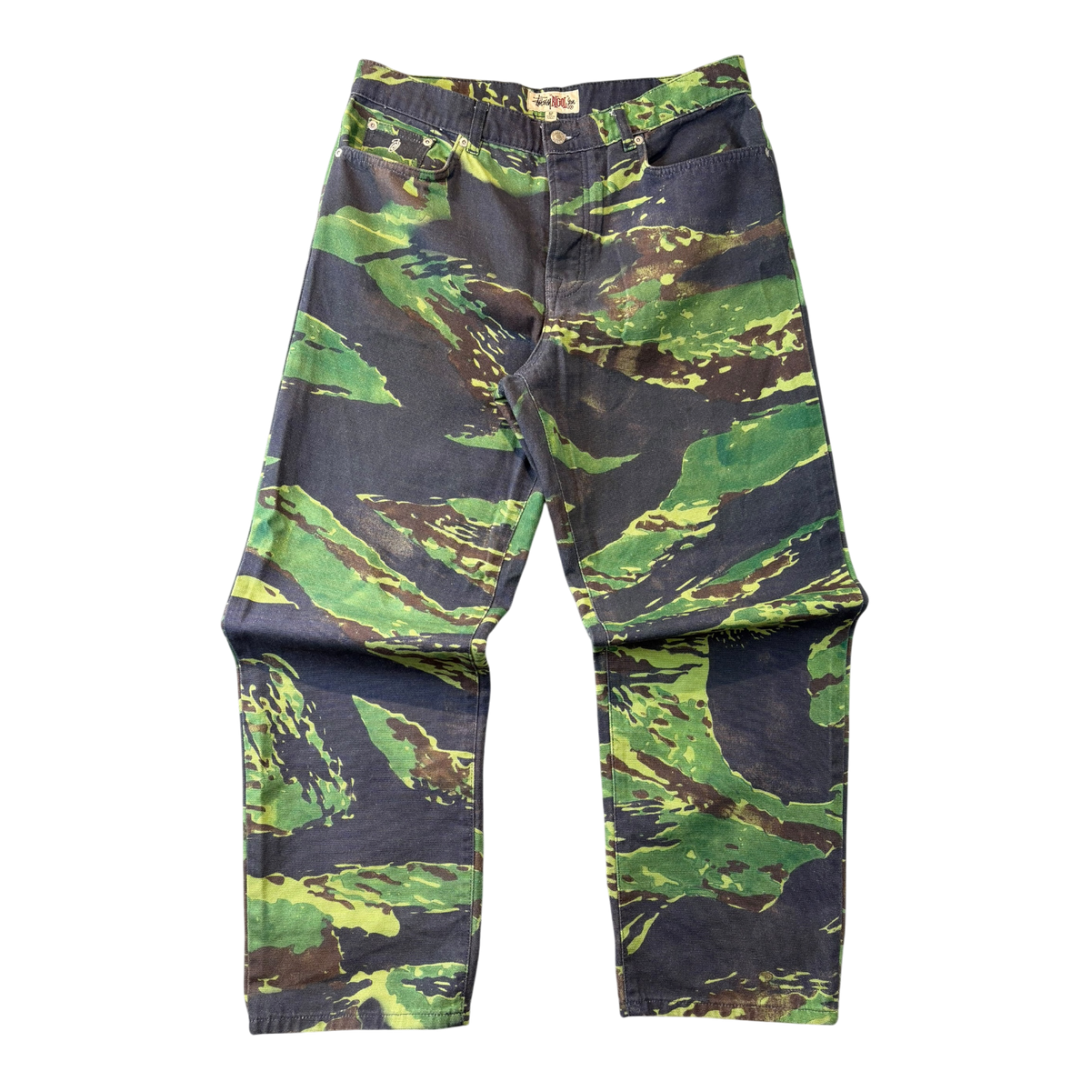 Stussy Tigris Canvas Big Ol Jeans Green