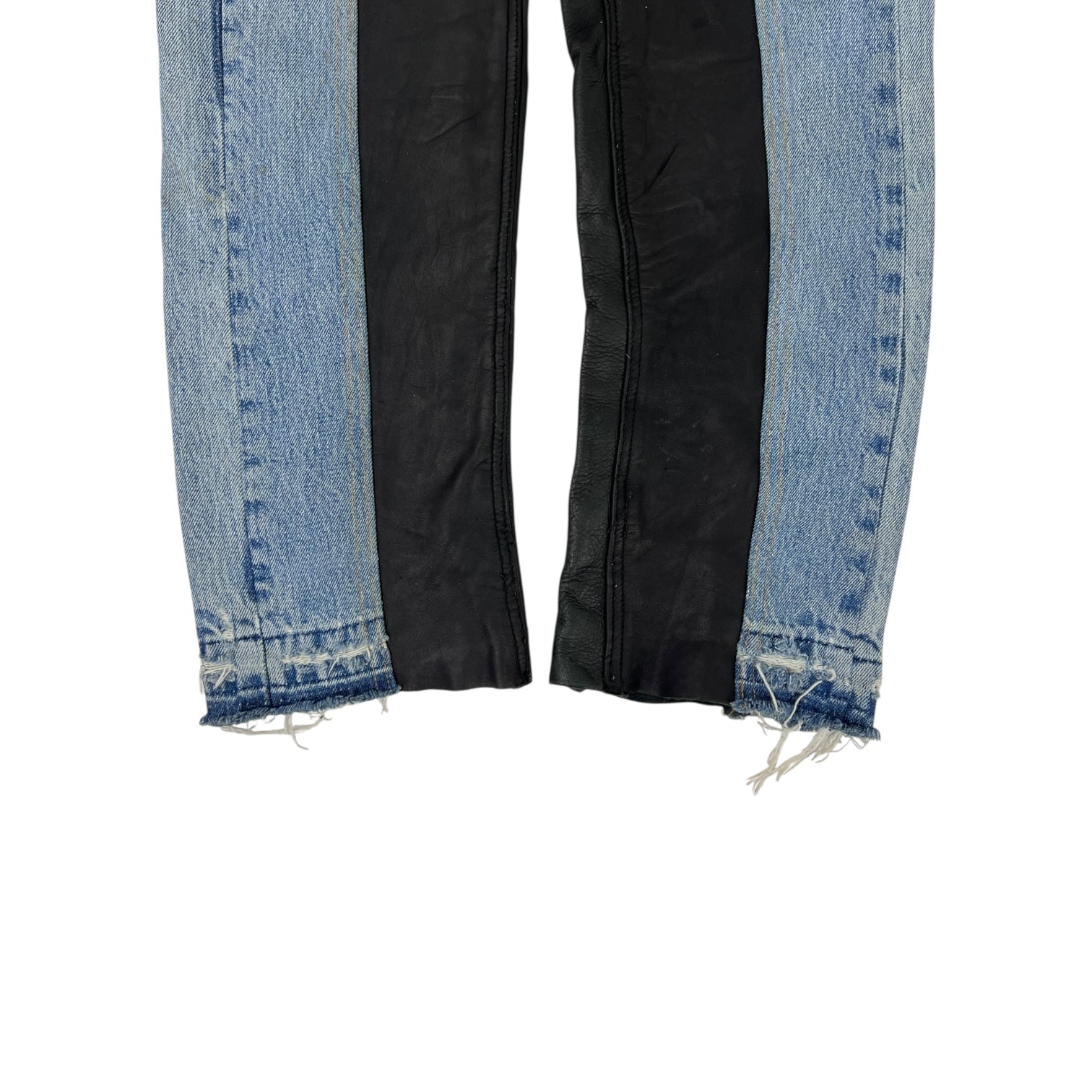 Gallery Dept. Leather Panel Distressed Slim-Fit Jean Light Wash