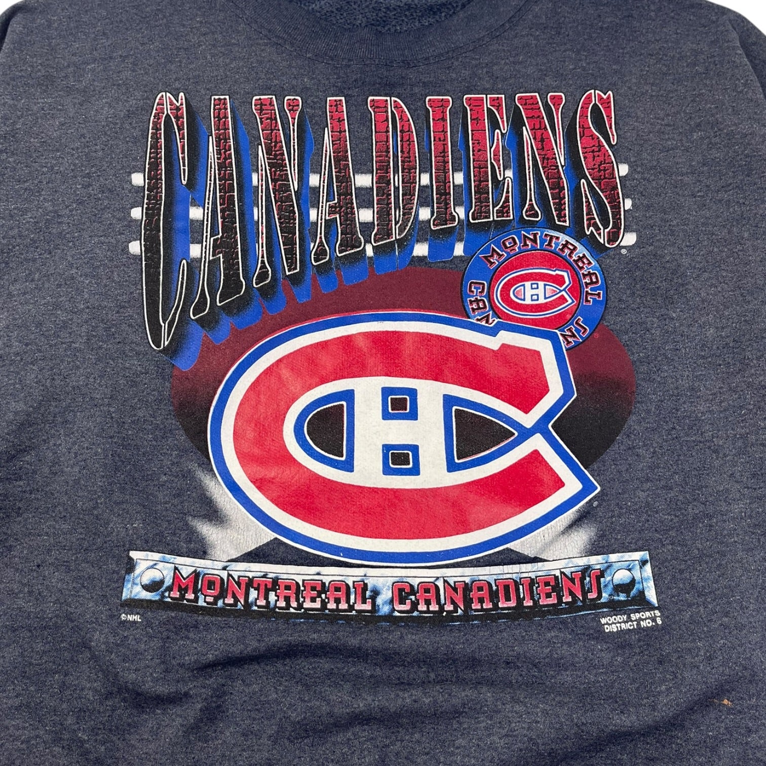 Vintage Montreal Canadiens Crewneck Sweatshirt Steel Grey