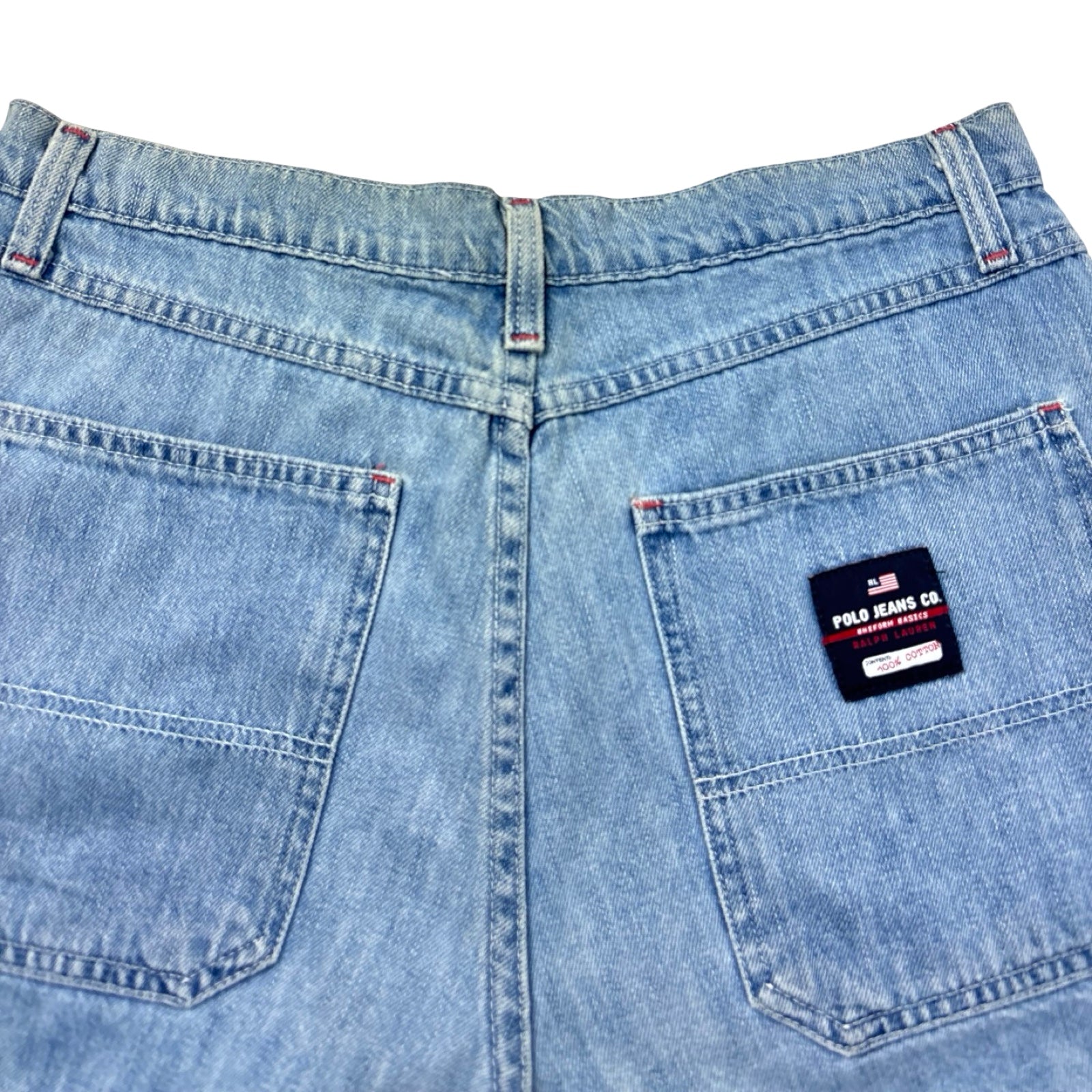 (W) Vintage Polo Ralph Lauren Jean Short Light Wash