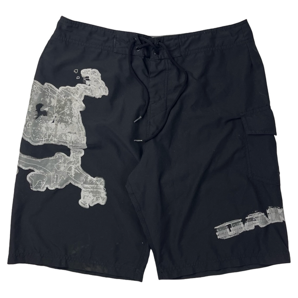 Vintage Y2K Oakley Skull Embroidered Board Shorts
