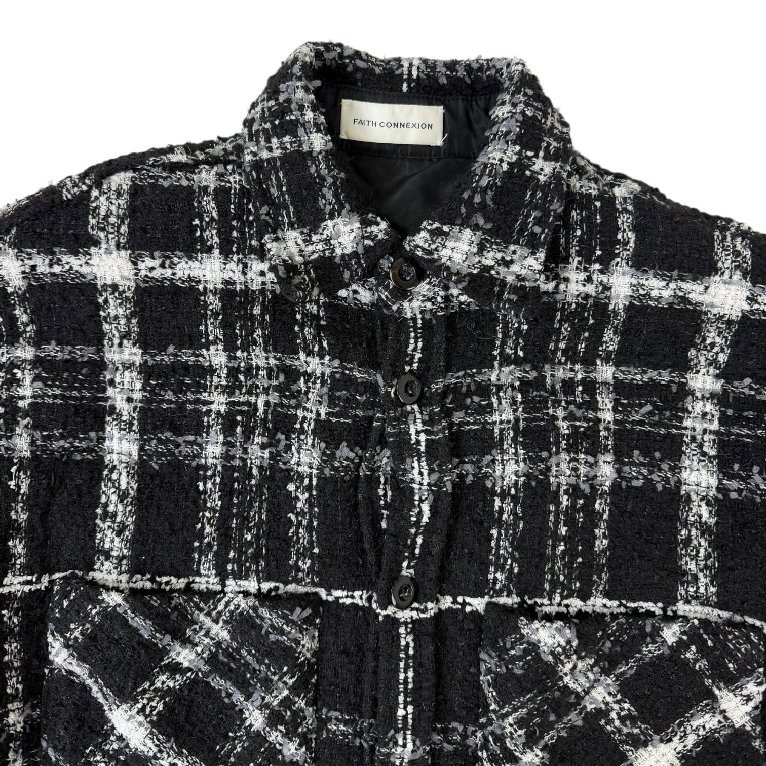 Faith Connexion SSENSE Exclusive Mohair Tweed Shirt Black/White