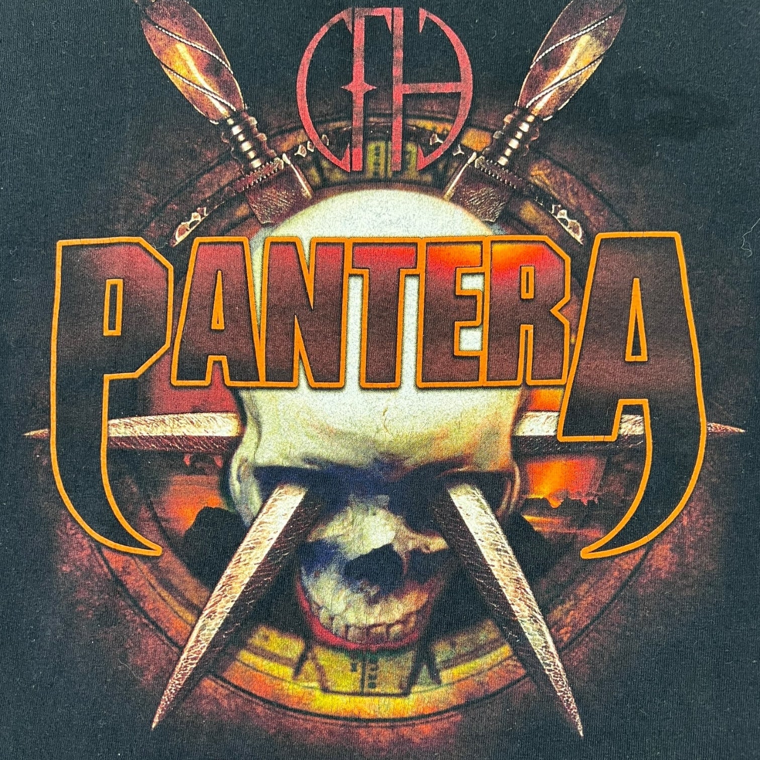Vintage 2003 Pantera Skull & Swords T-Shirt Black