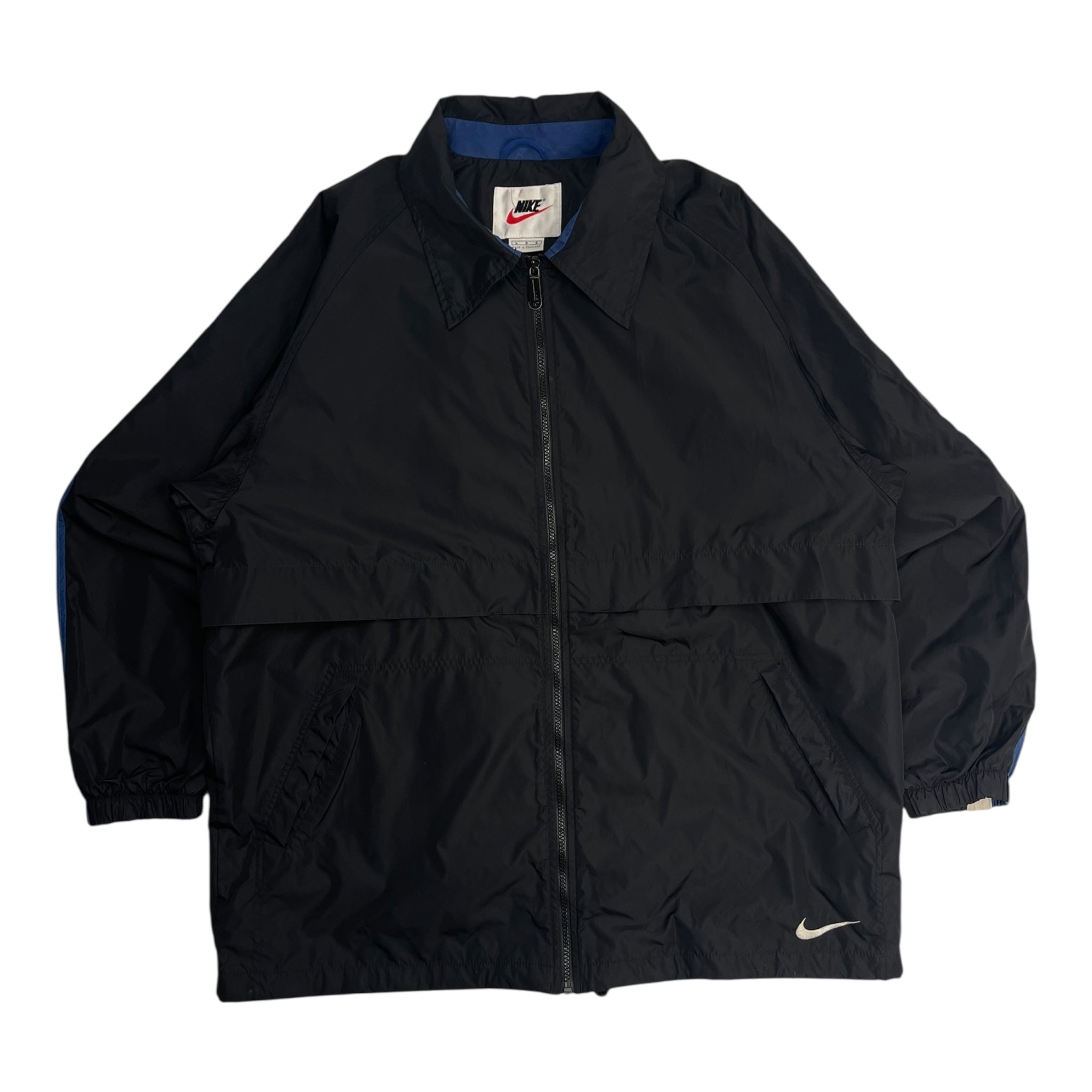 Vintage Nike Big Swoosh Windbreaker Black/Blue