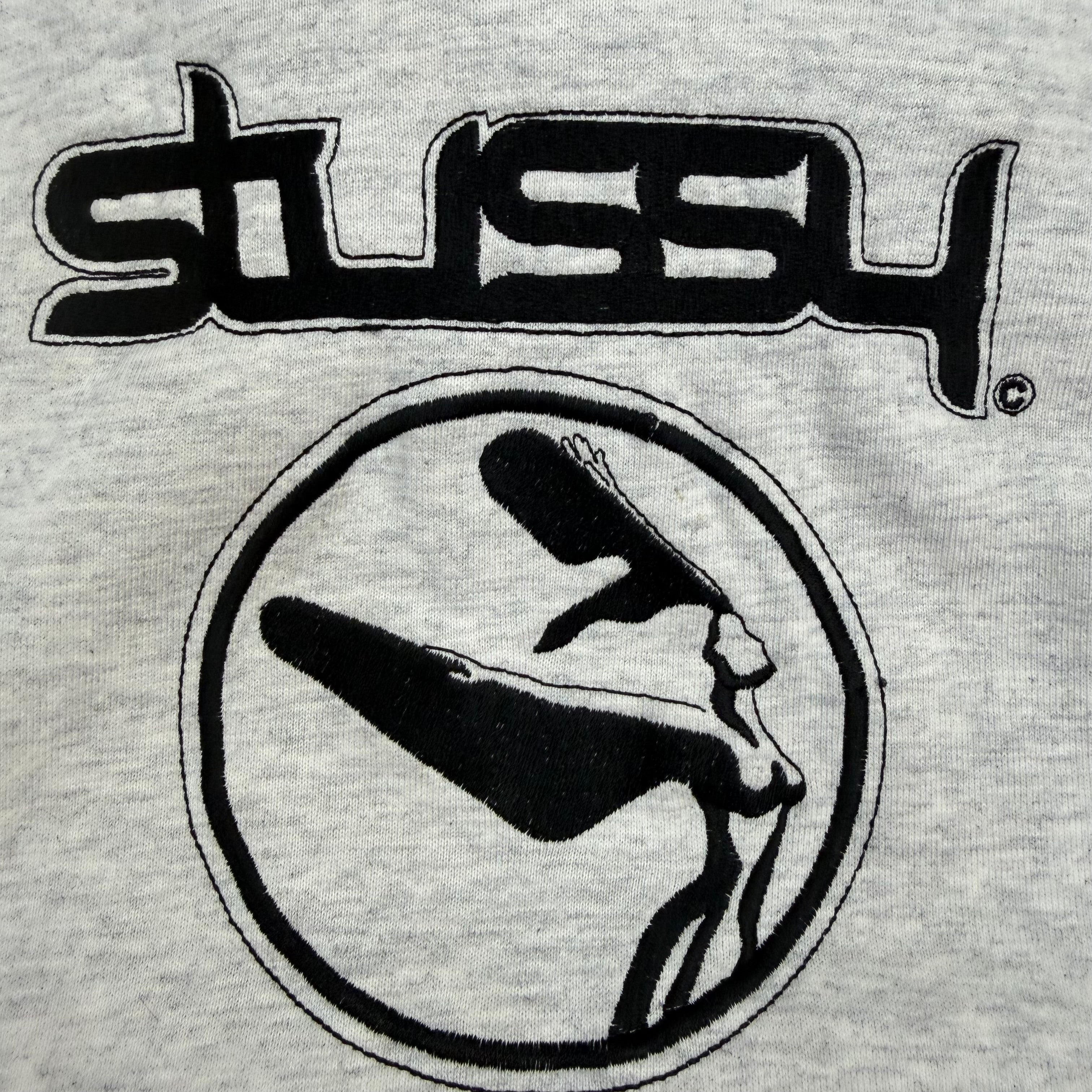Stussy Flight Embroidered Hoodie Ash Grey