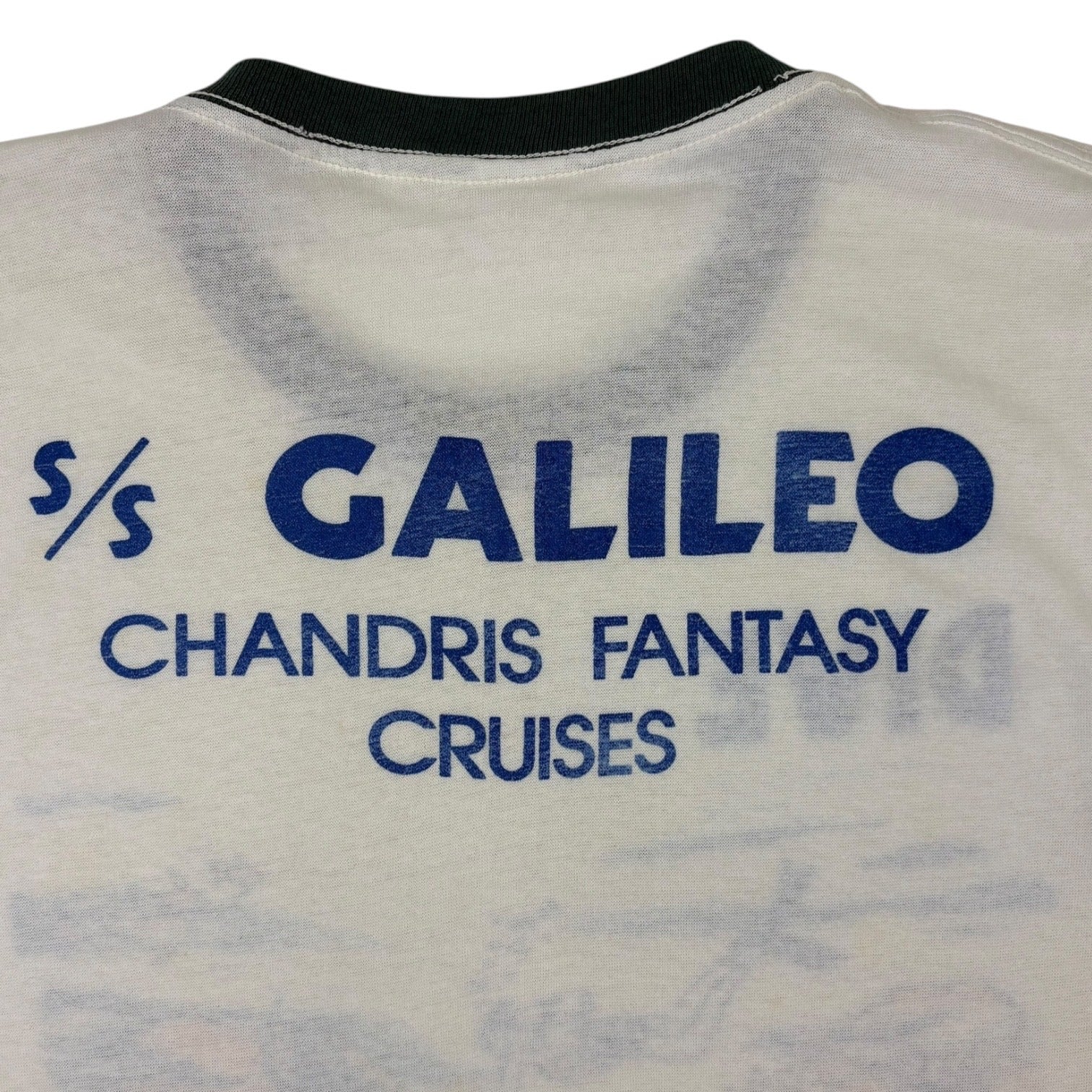 Vintage Ringer “Dive Aboard” Chandris Fantasy Cruises T-Shirt White