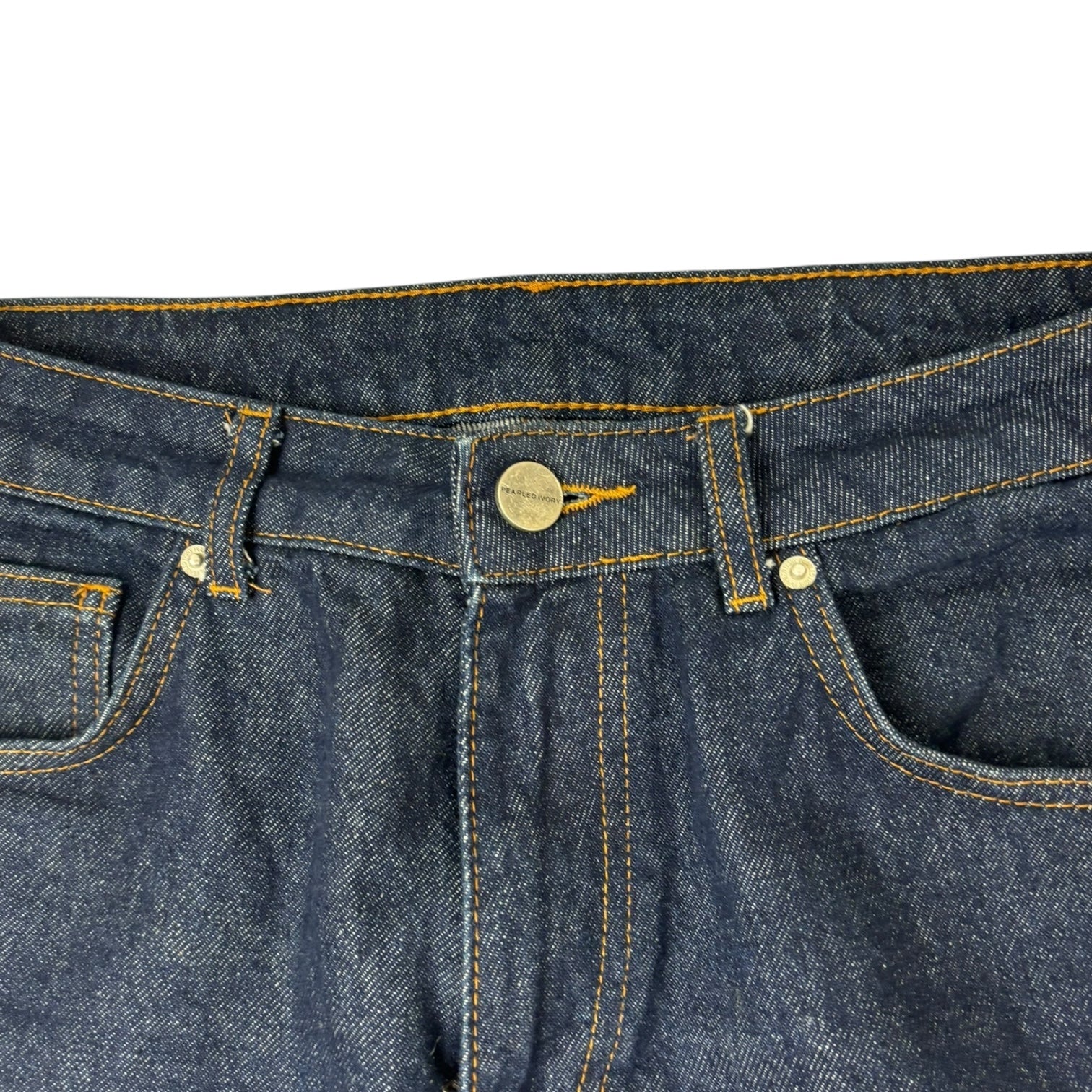 Pearled Ivory 1211 Washed Indigo Wide-Leg Jean