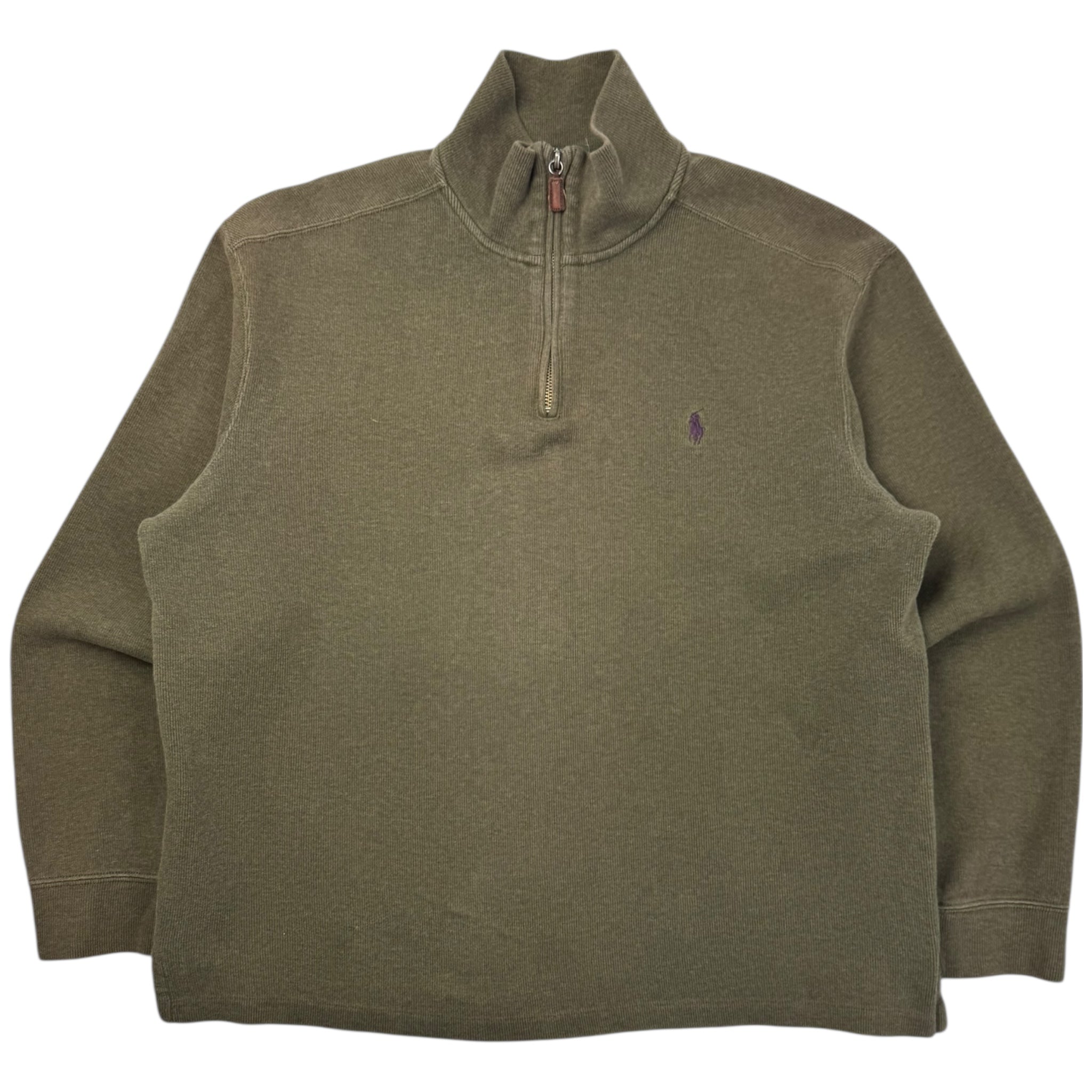 Vintage Polo Ralph Lauren Quarter Zip Sweater Olive