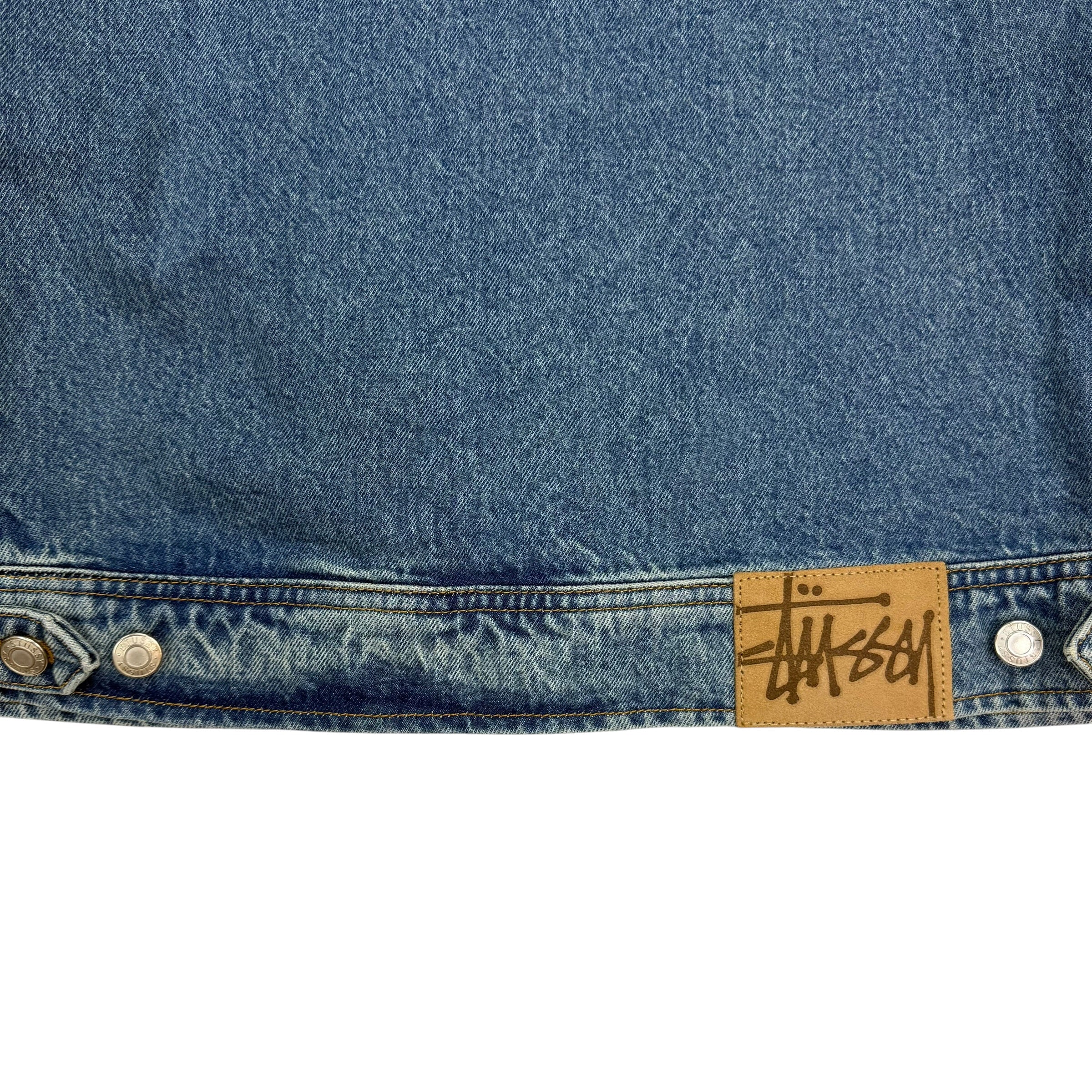 Stussy Denim Zip Work Jacket Washed Blue