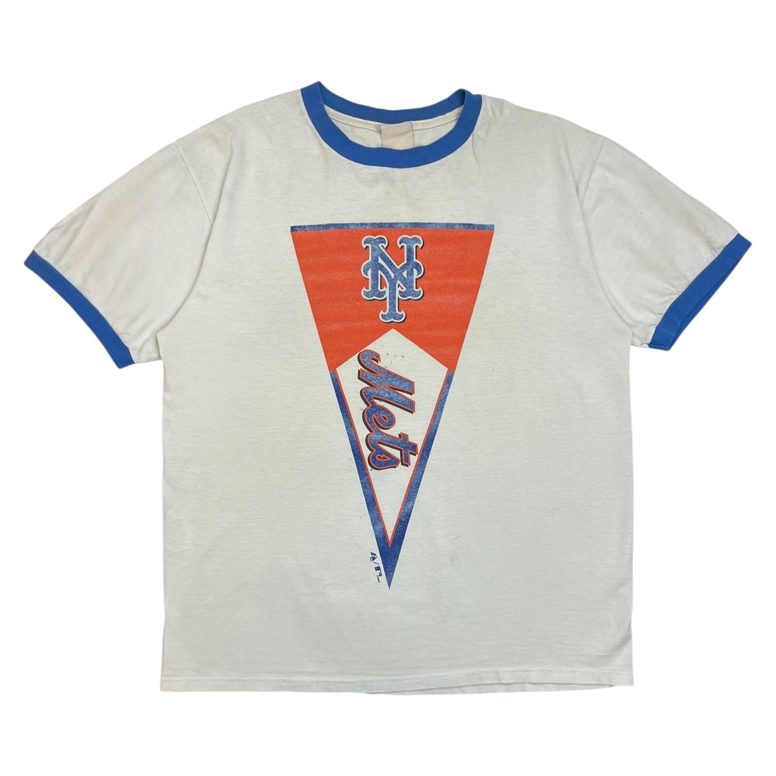 Vintage New York Mets Ringer Tee White/Blue