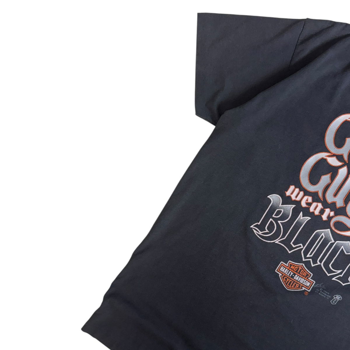 Harley Davidson Good Guys Wear Black 1986 3D Emblem T-Shirt
