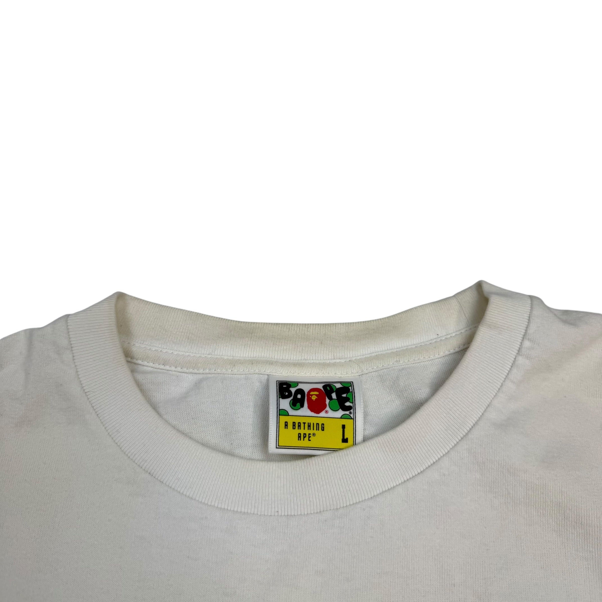Bape Camo Zip Shark Tee White