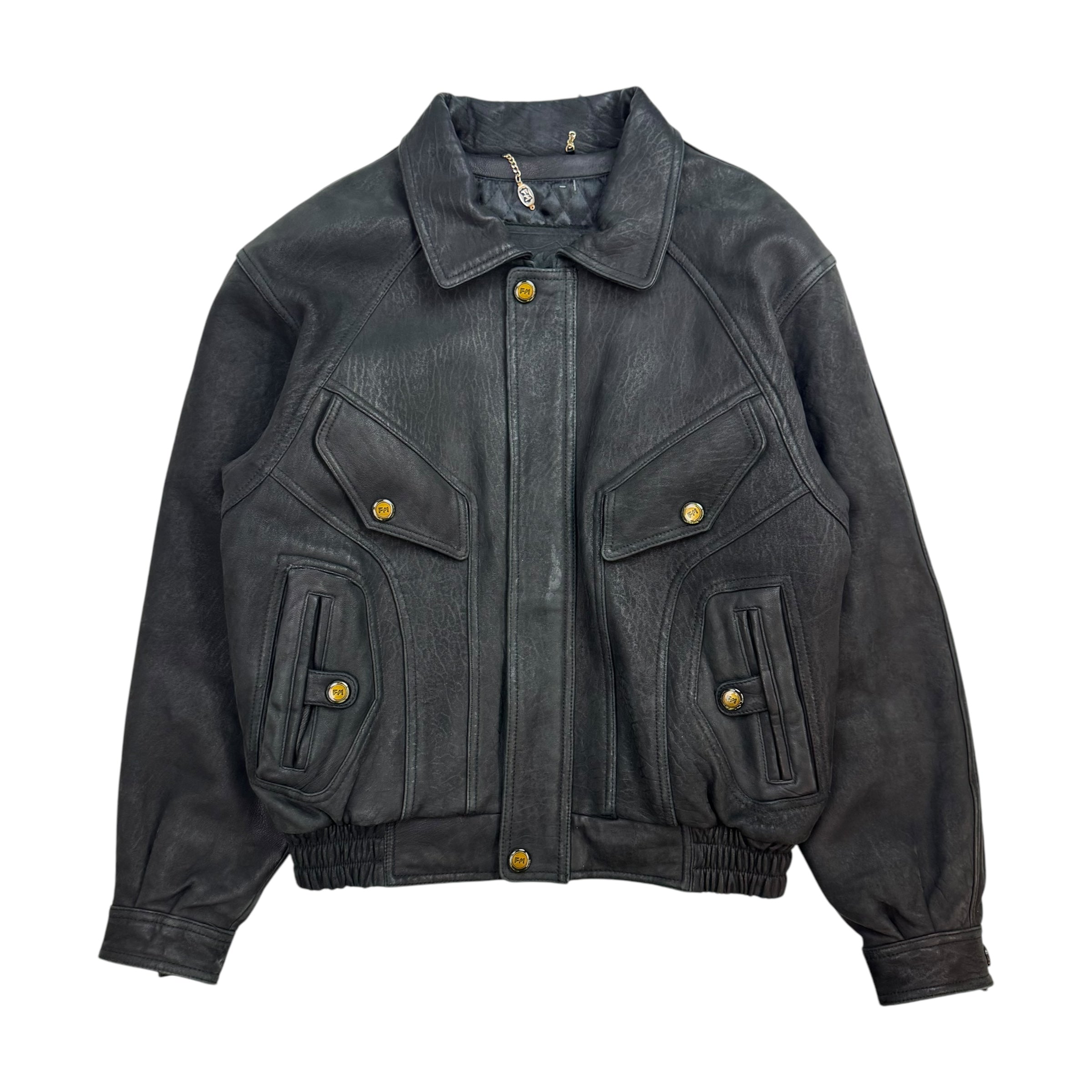 Vintage FM Leather Jacket Black