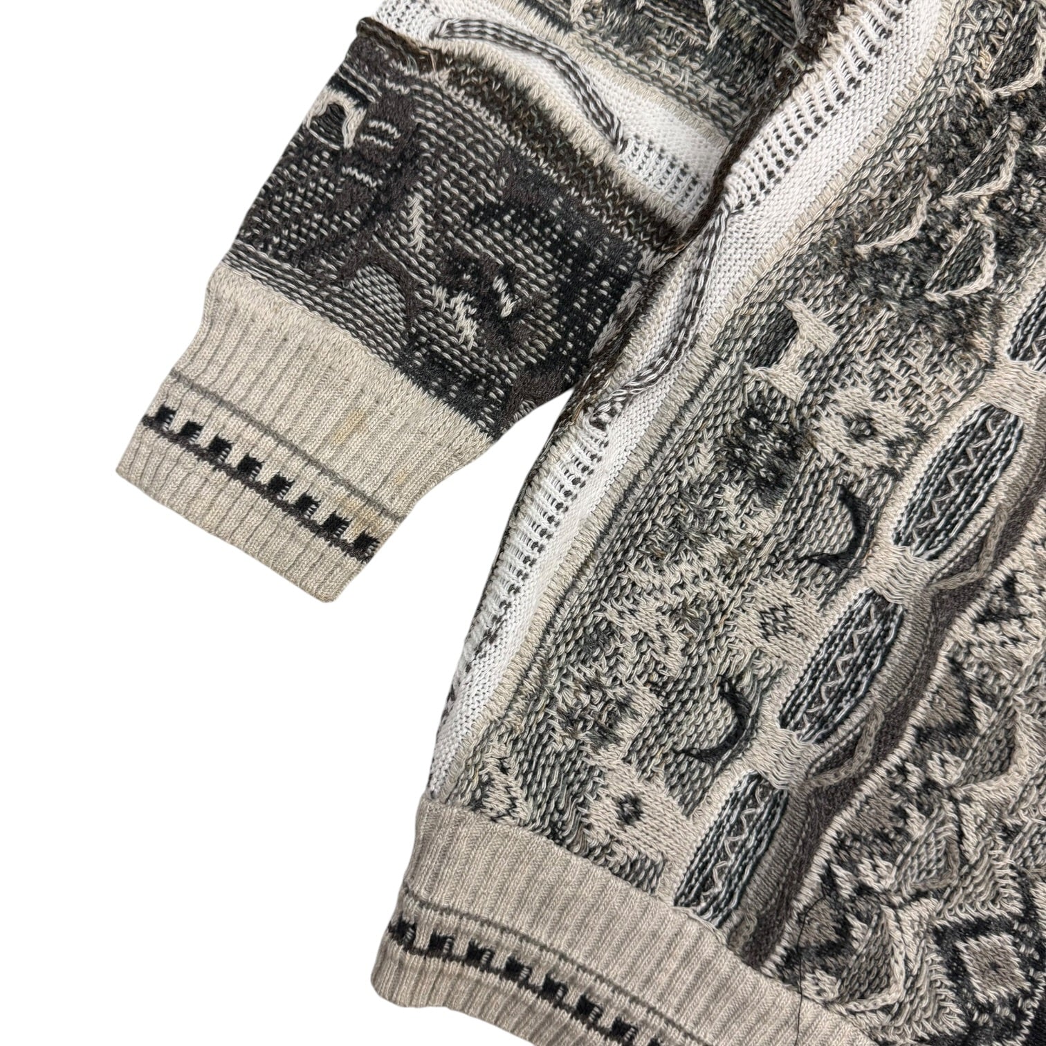 Vintage Idea Uomo 3D Knit Sweater White/Black