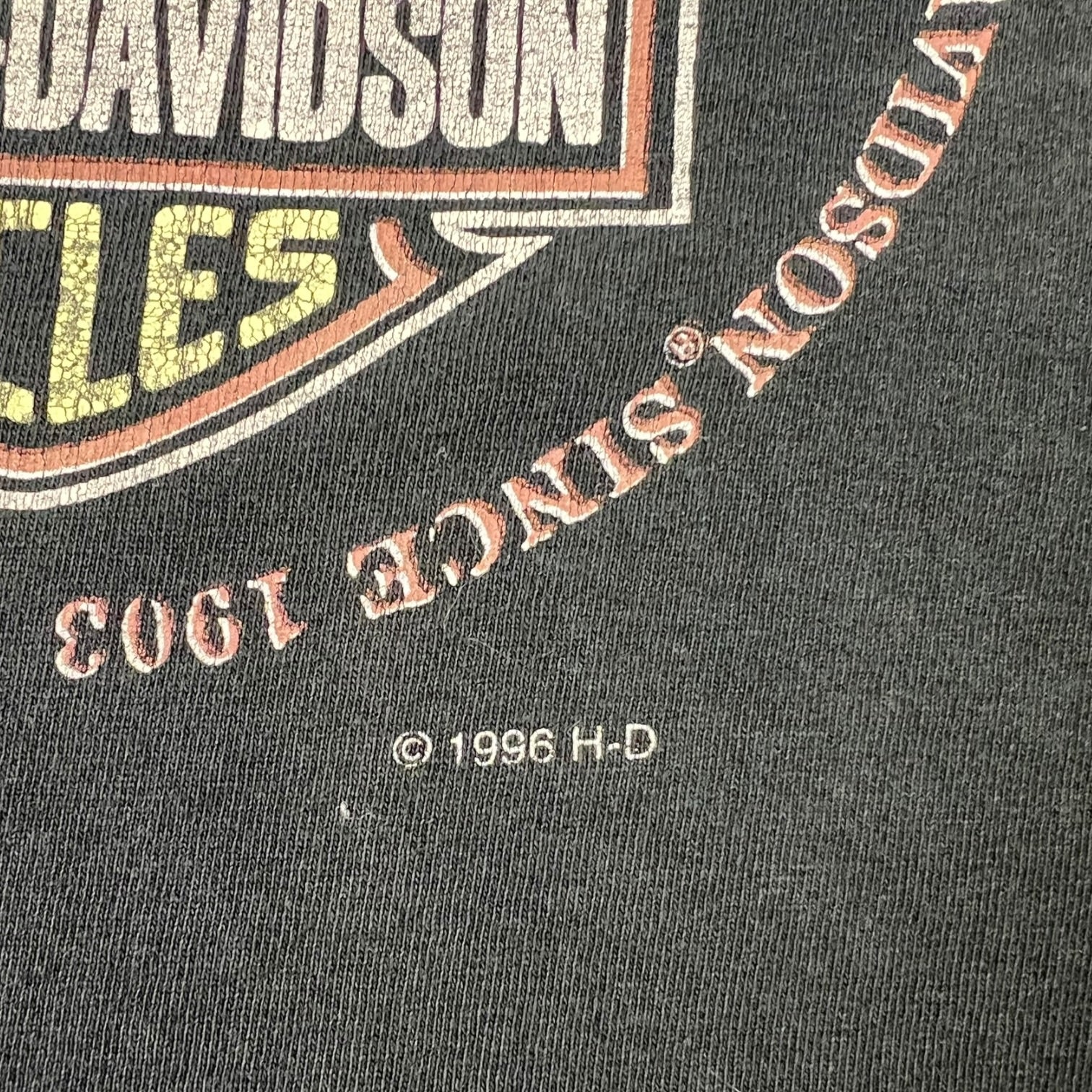Vintage 1996 Harley Davidson Memorial T-Shirt Black