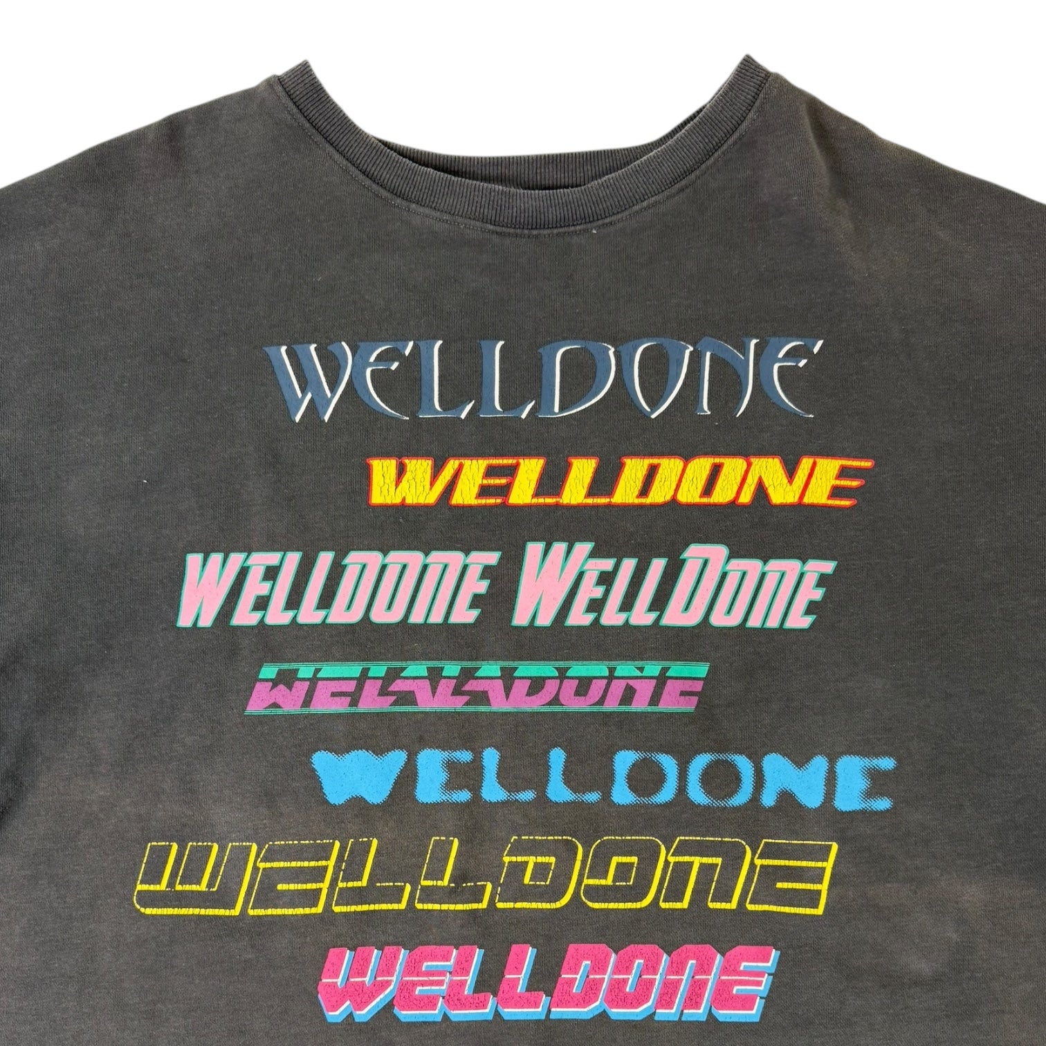 We11done Multicolor Front Logo Print Charcoal