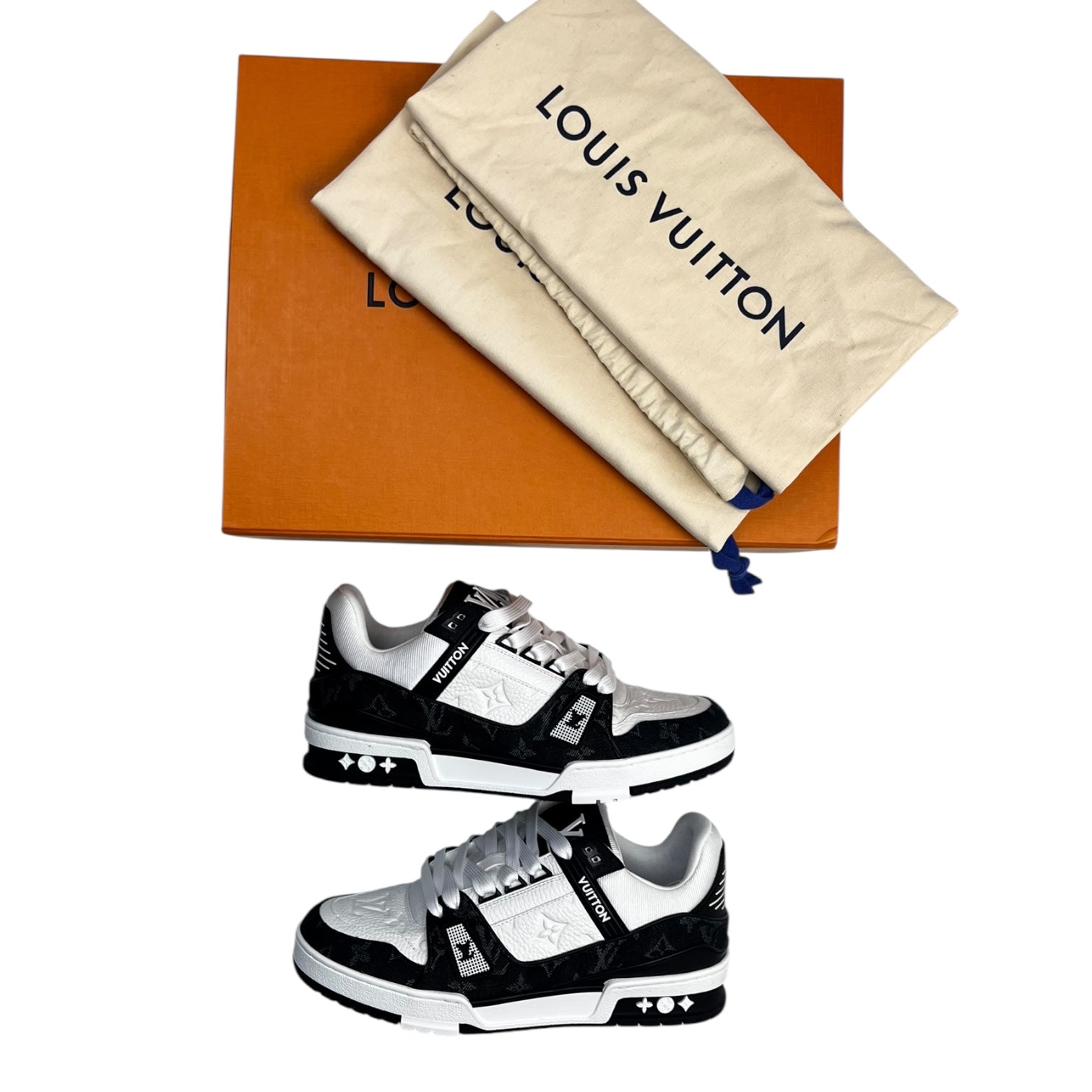 Louis Vuitton Trainer Sneaker Black/White Monogram (Used)