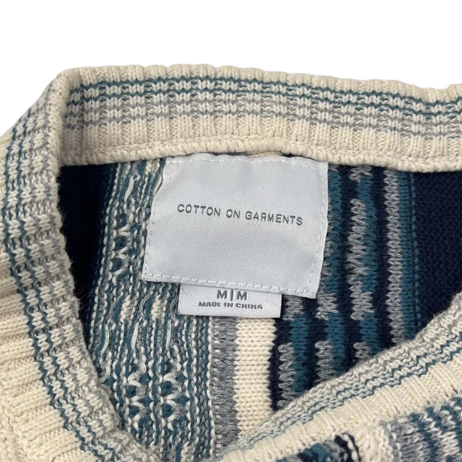 Cotton On Garments 3D Knit Cremé/Navy