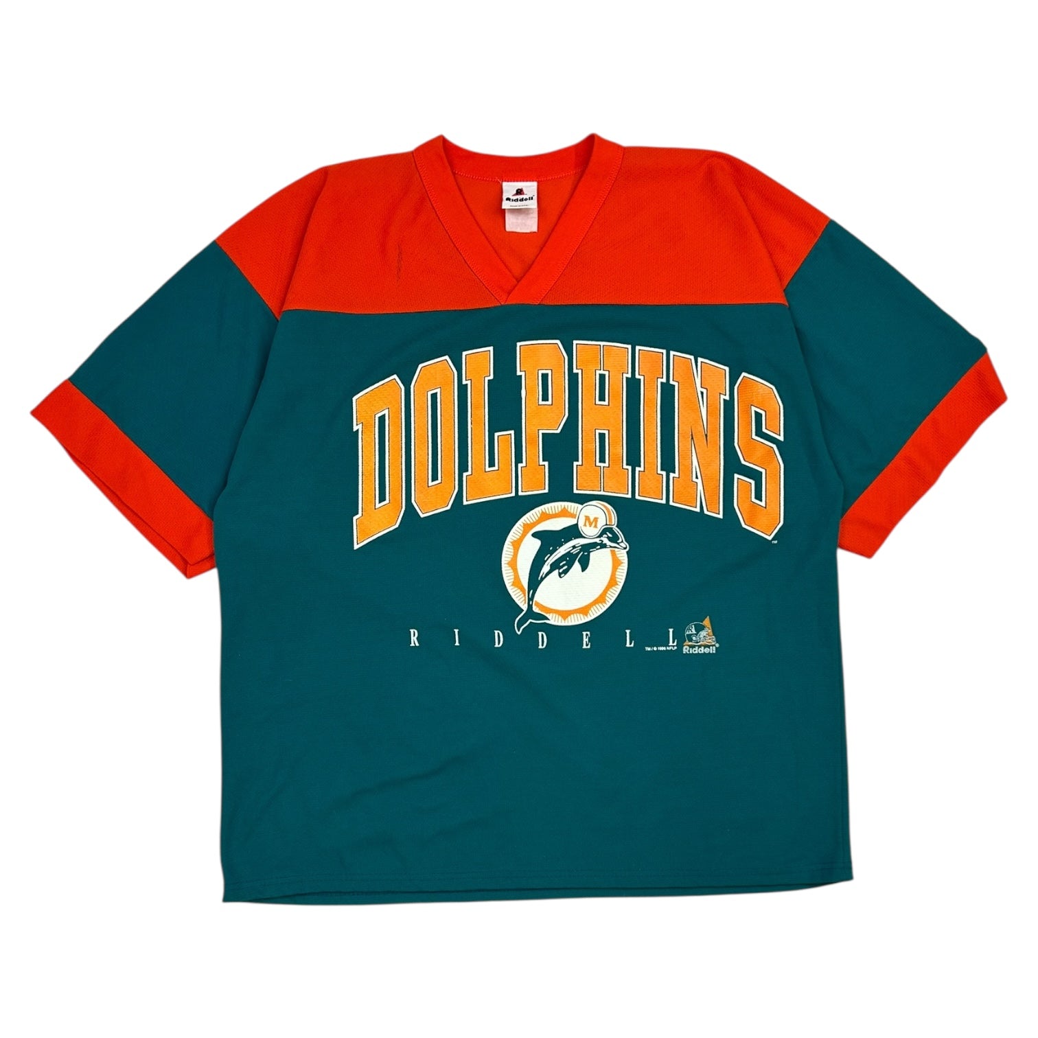 Vintage Riddell 1996 Miami Dolphins Jersey Orange/Teal